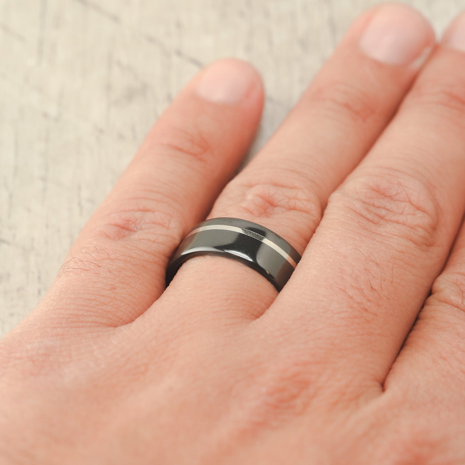 14K GOLD INLAY WEDDING RING-8