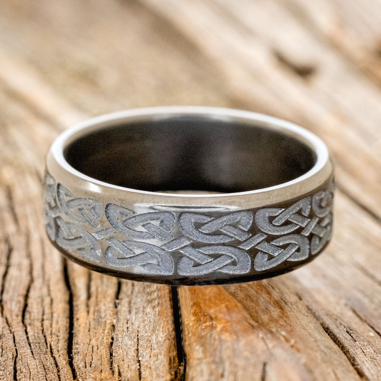 CELTIC LOVE KNOT ENGRAVED WEDDING BAND-7