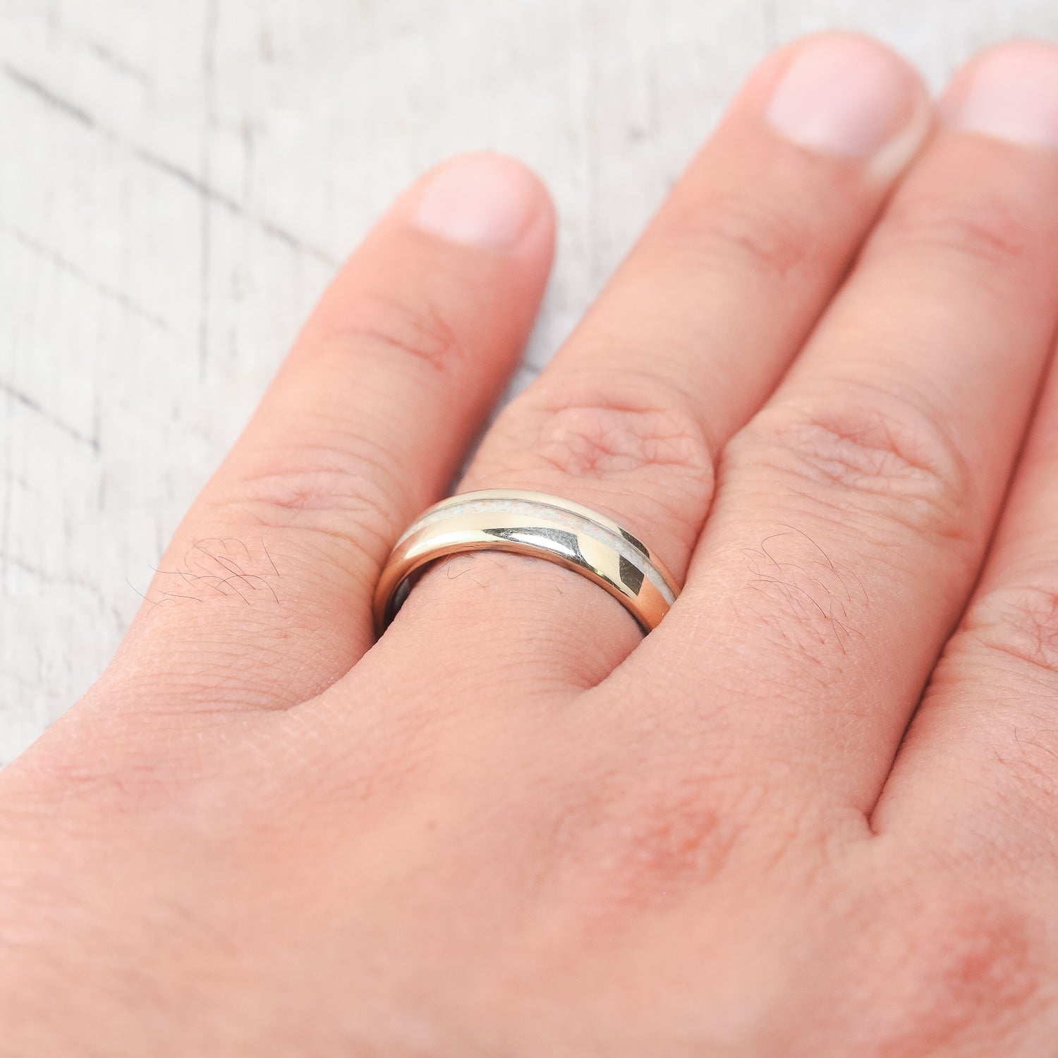 "VERTIGO" - FIRE & ICE OPAL WEDDING BAND-17