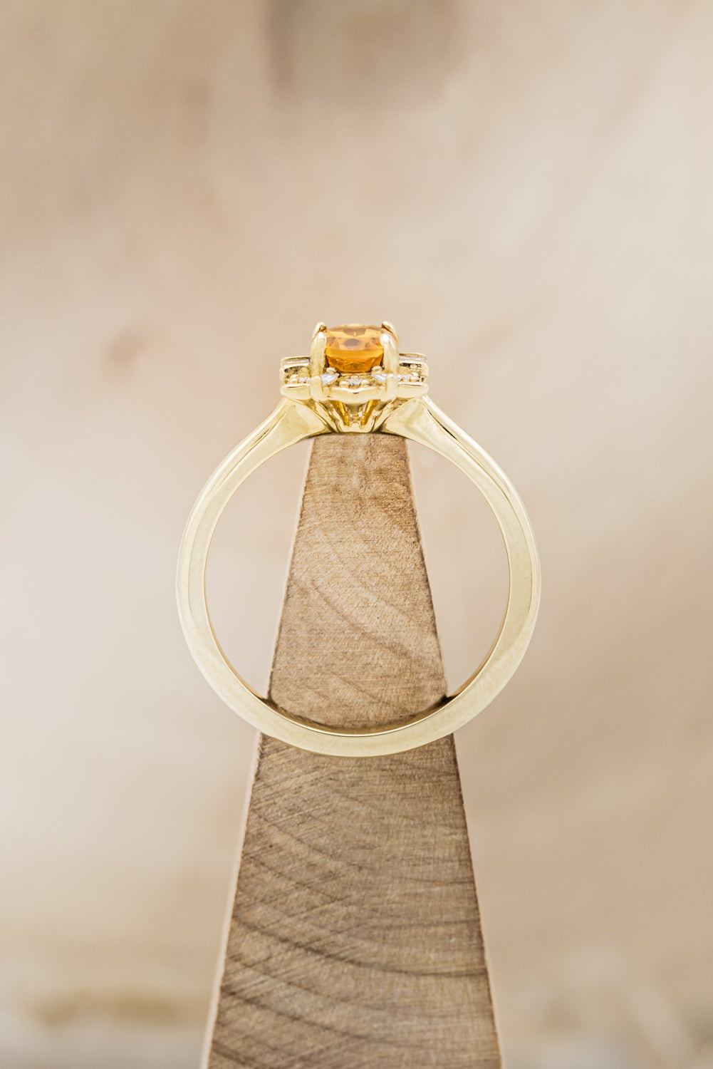 "CLEOPATRA" - OVAL CITRINE ENGAGEMENT RING WITH DIAMOND HALO-5