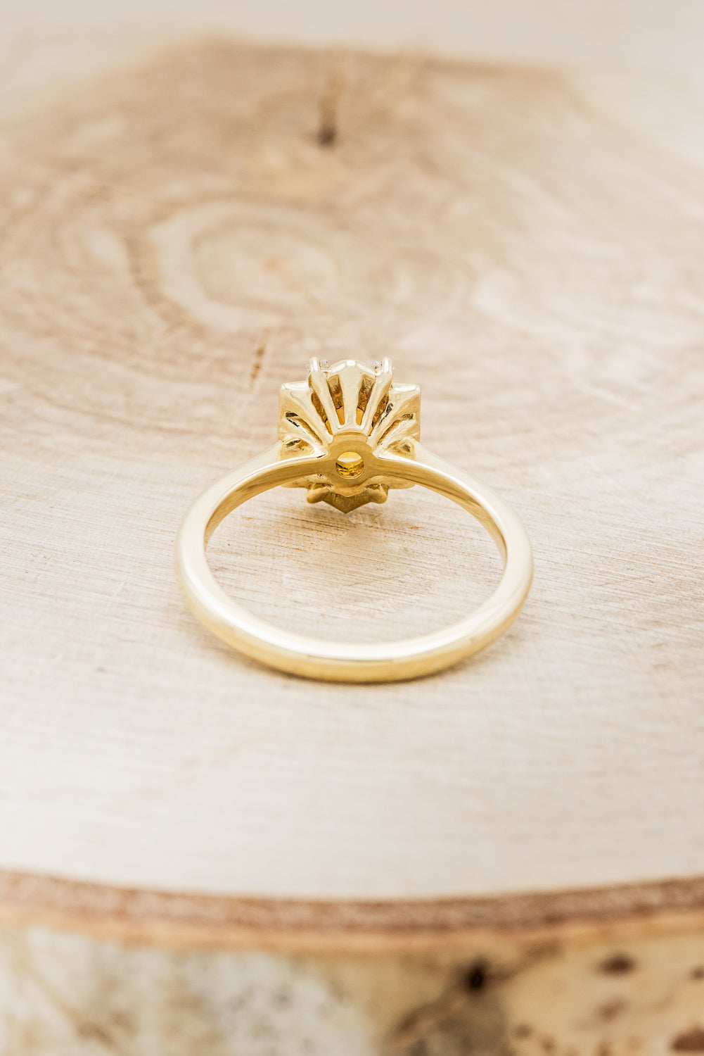 "CLEOPATRA" - OVAL CITRINE ENGAGEMENT RING WITH DIAMOND HALO-6