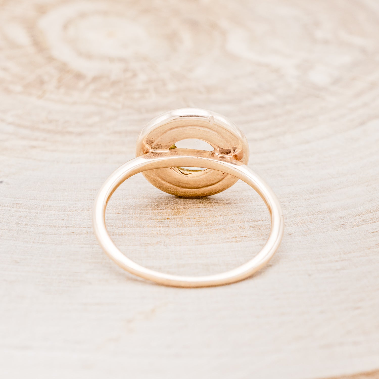 "TERRA" - ROUND CUT MOONSTONE ENGAGEMENT RING WITH DIAMOND HALO-5