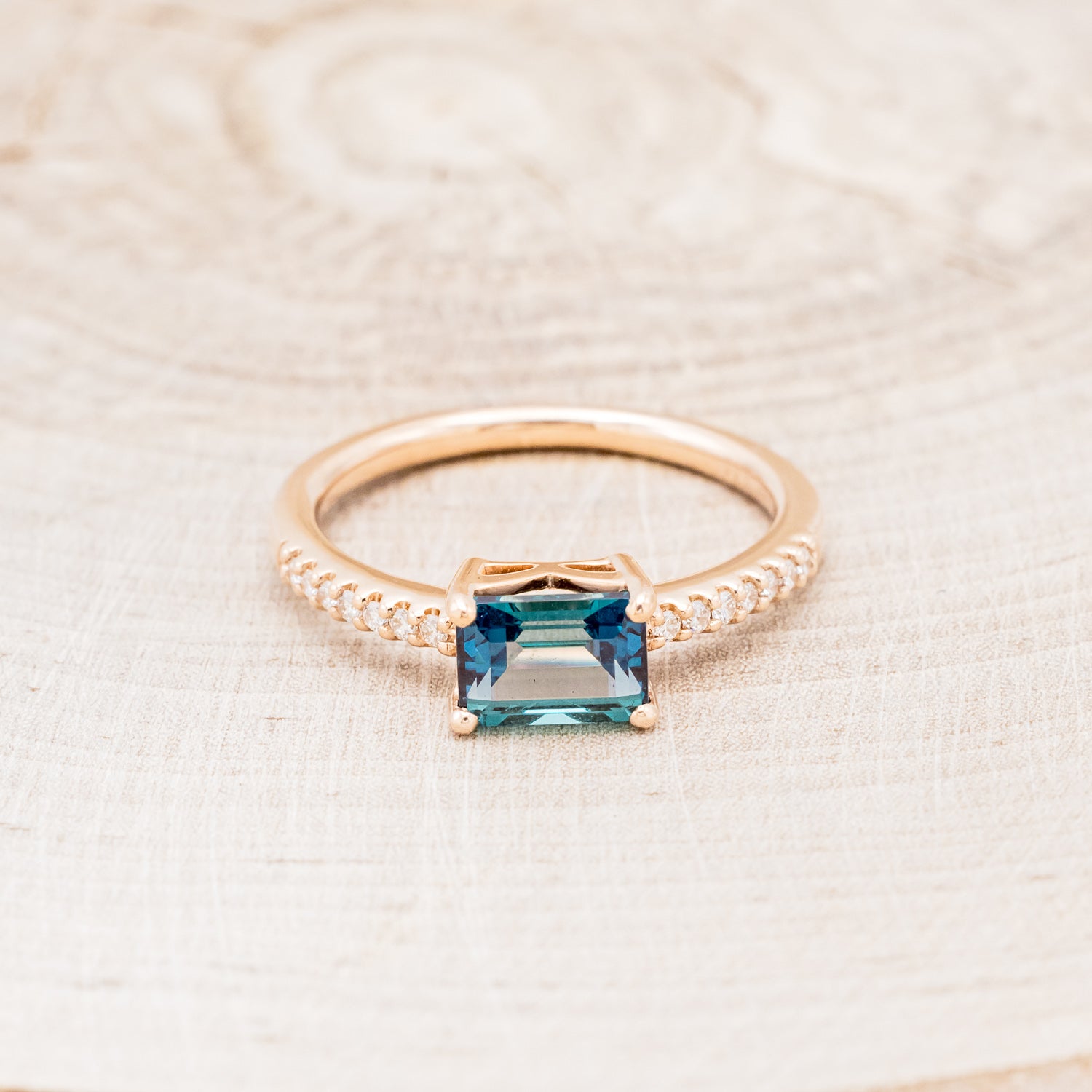 "AMARA" - EMERALD CUT LAB-GROWN ALEXANDRITE ENGAGEMENT RING WITH DIAMOND ACCENTS-4