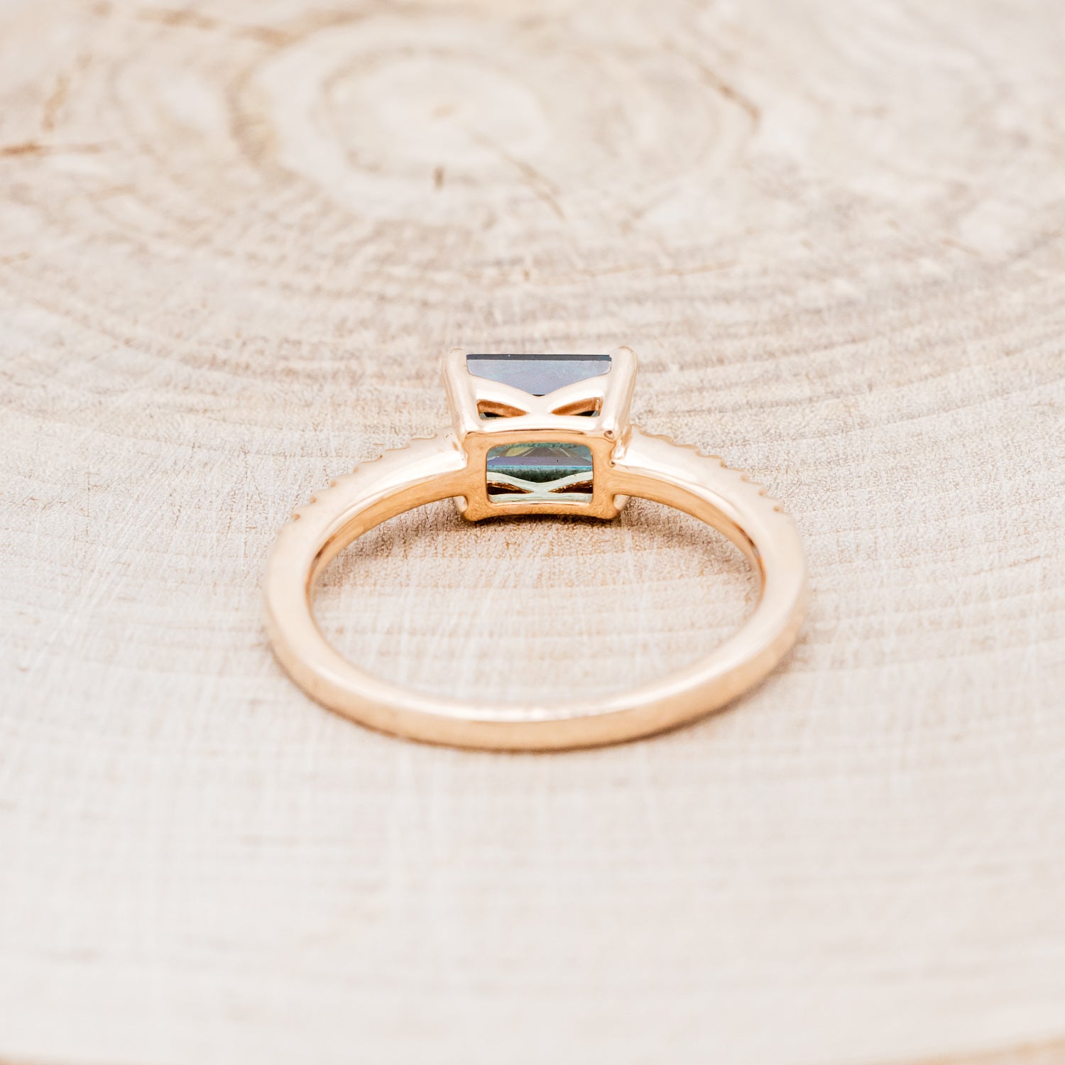 "AMARA" - EMERALD CUT LAB-GROWN ALEXANDRITE ENGAGEMENT RING WITH DIAMOND ACCENTS-5