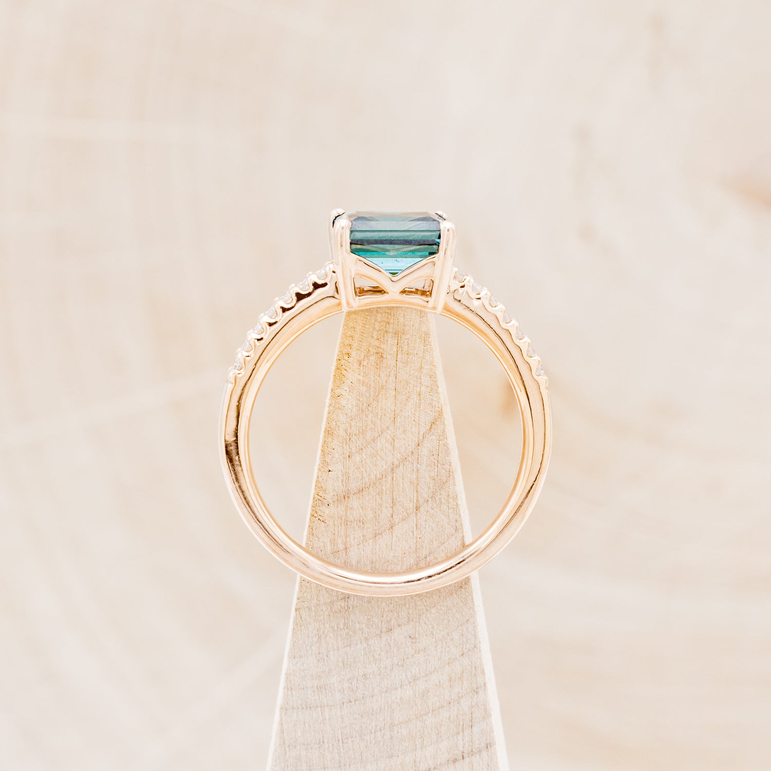 "AMARA" - EMERALD CUT LAB-GROWN ALEXANDRITE ENGAGEMENT RING WITH DIAMOND ACCENTS-6