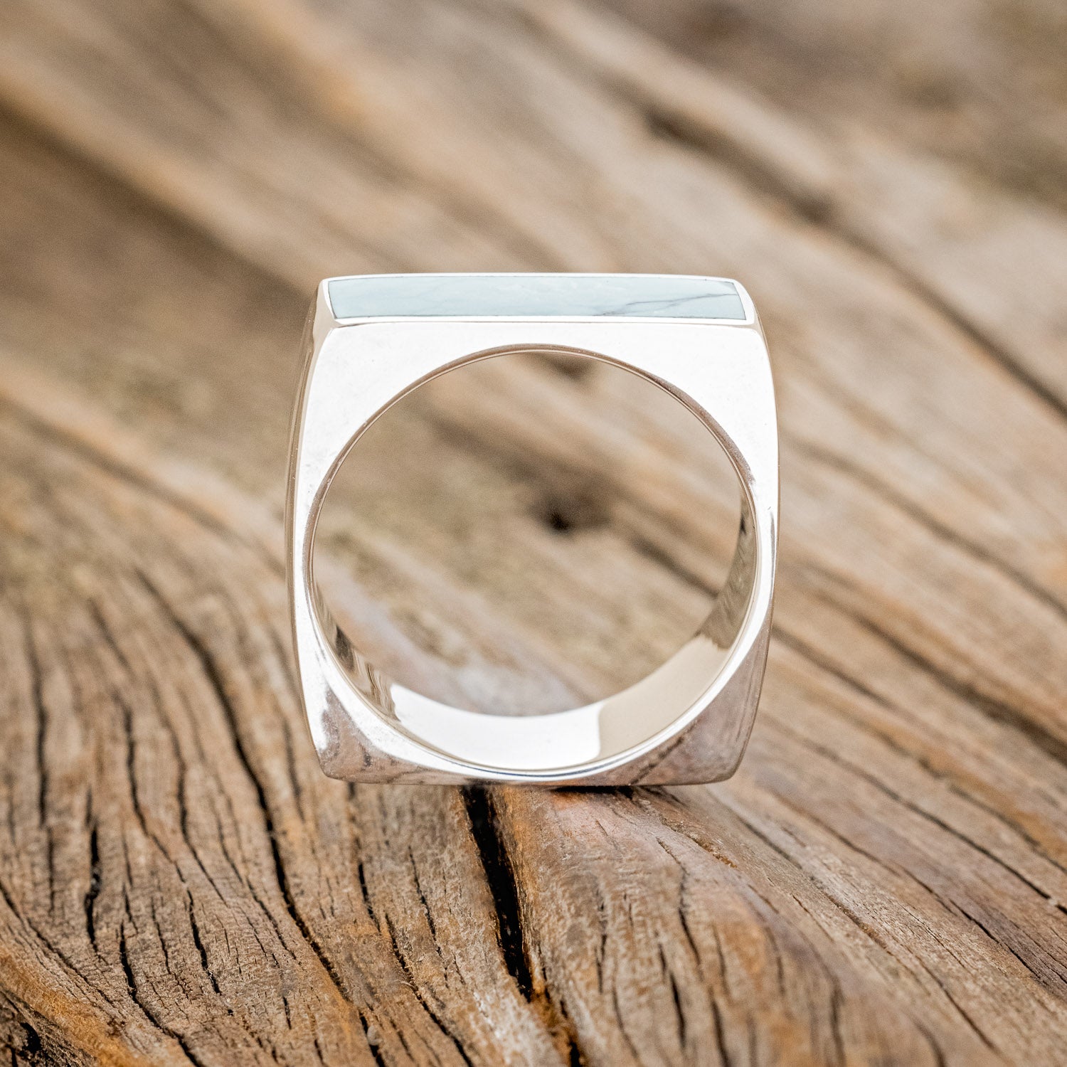 FLAT TOP TURQUOISE WEDDING RING-4