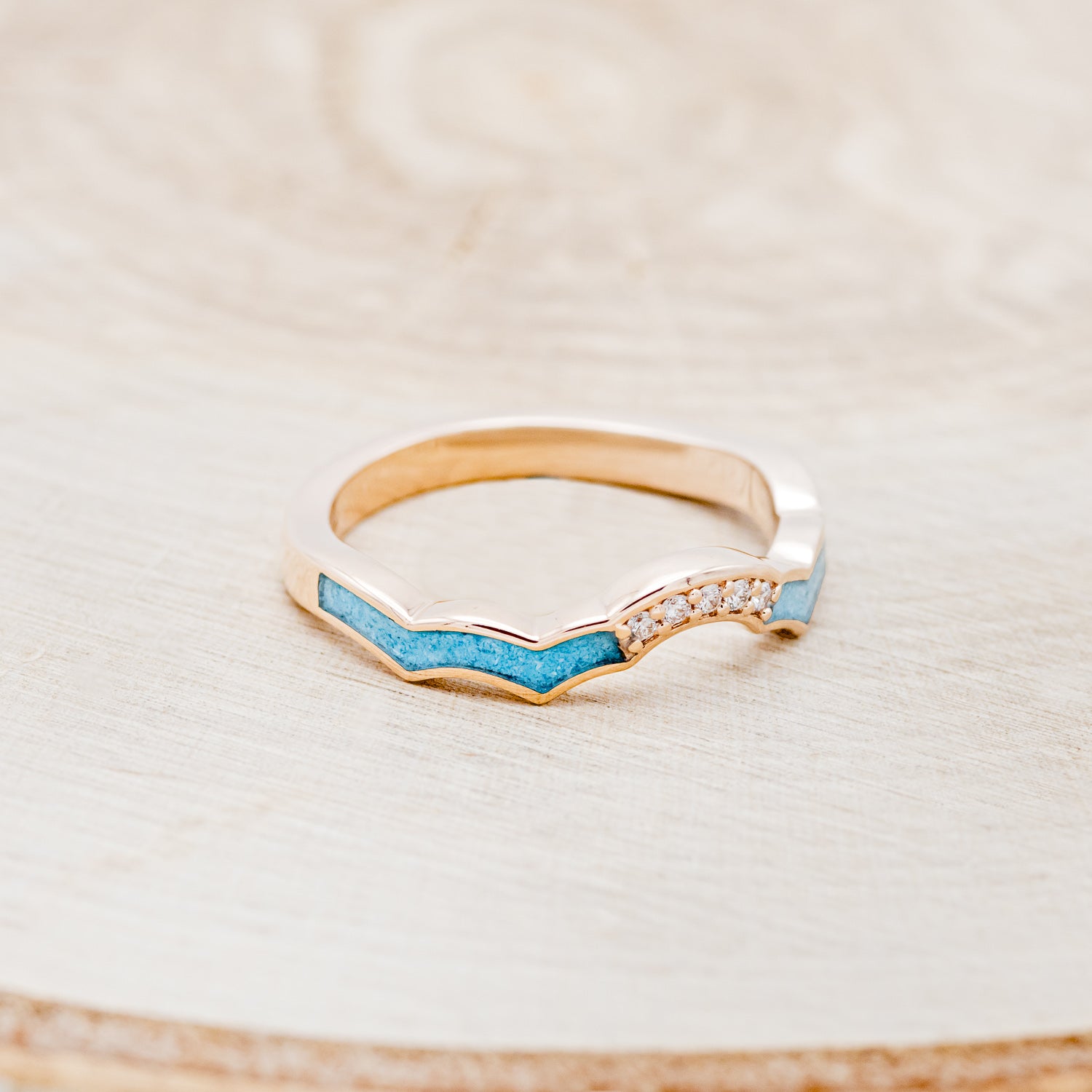 "CLAUDIA" - BRIDAL SUITE - OVAL MORGANITE ENGAGEMENT RING WITH DIAMOND ACCENTS & TRACERS-11