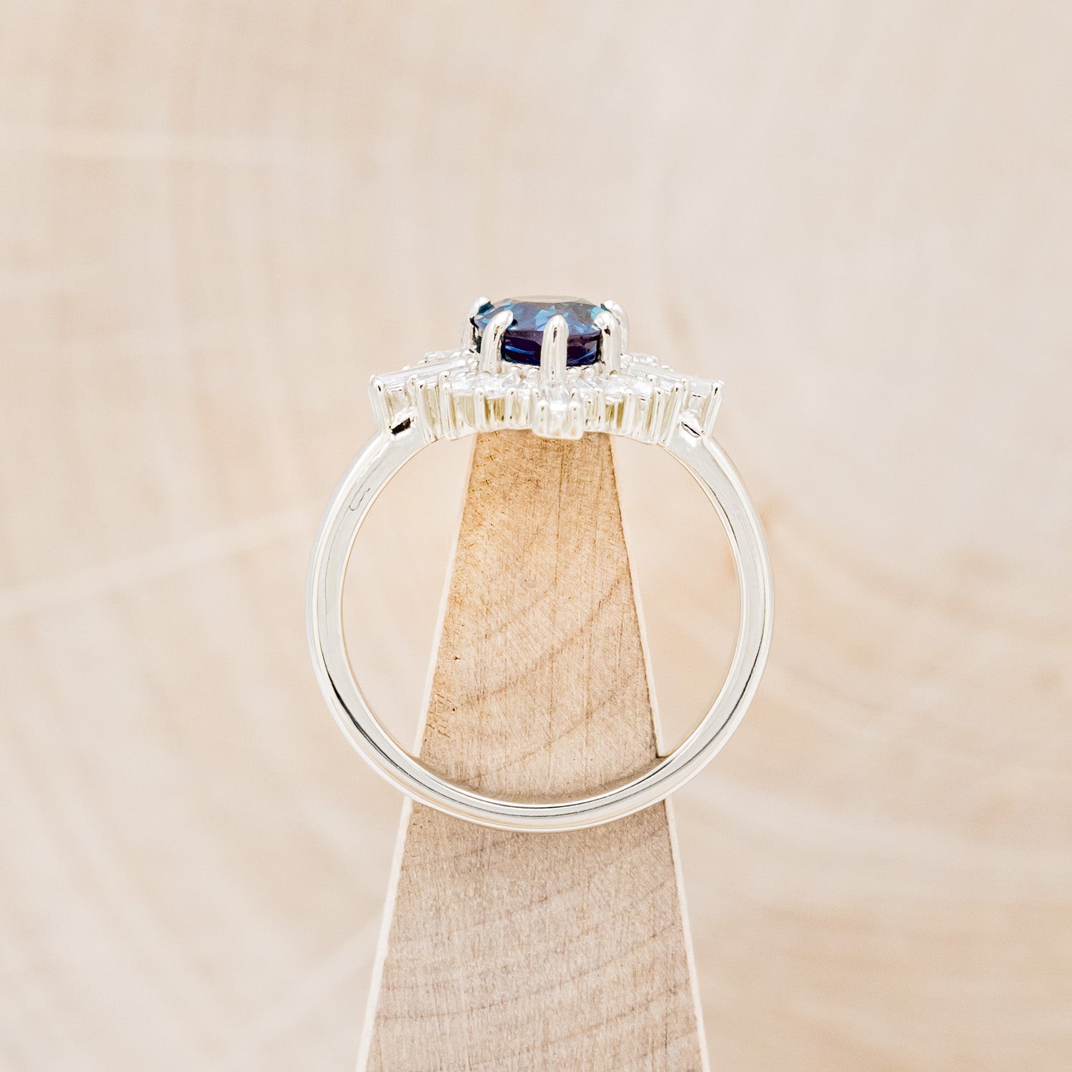 "AUTUMN" - PEAR-SHAPED LAB-GROWN ALEXANDRITE ENGAGEMENT RING WITH DIAMOND HALO-5