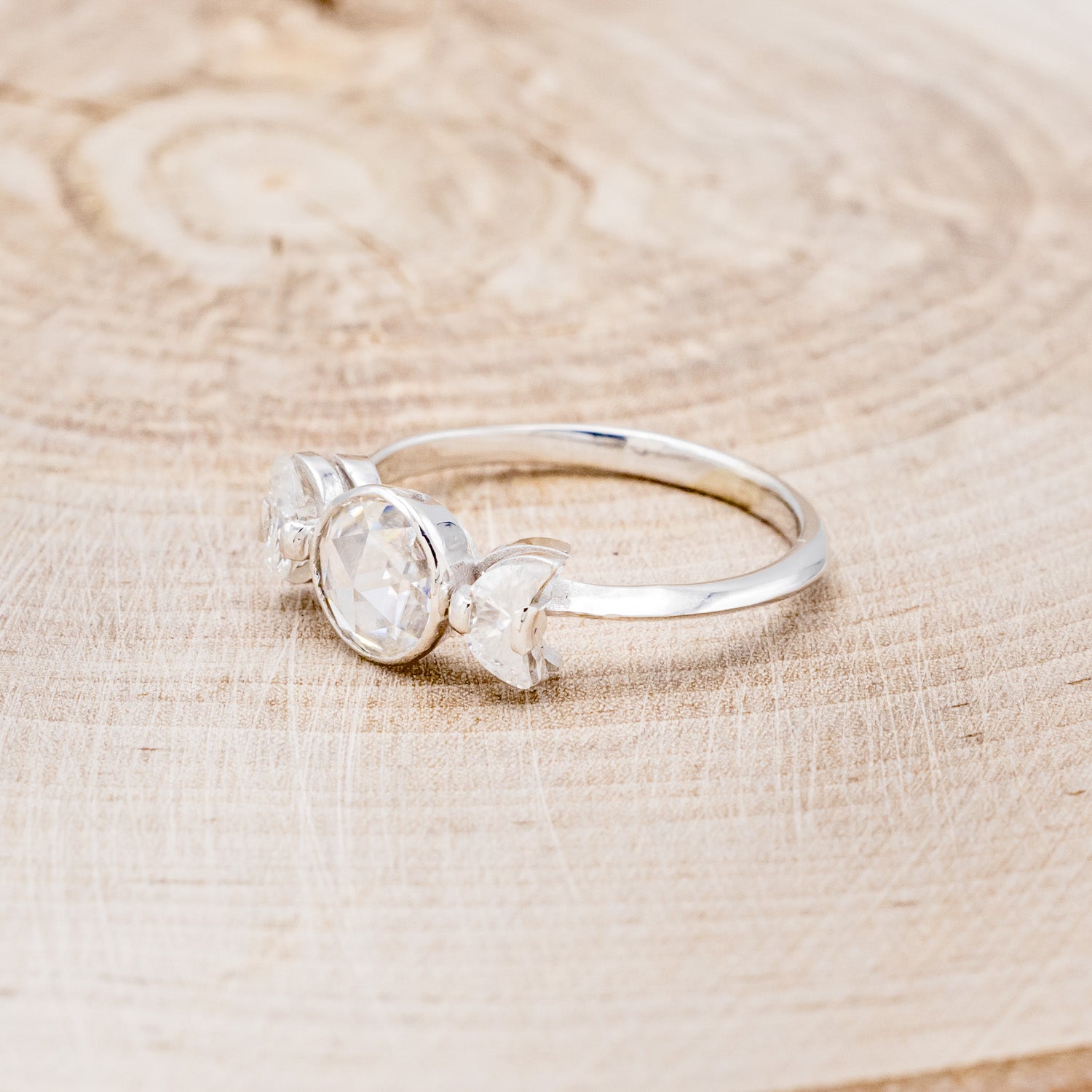 "CANDI" - TRIPLE MOON MOISSANITE ENGAGEMENT RING-3