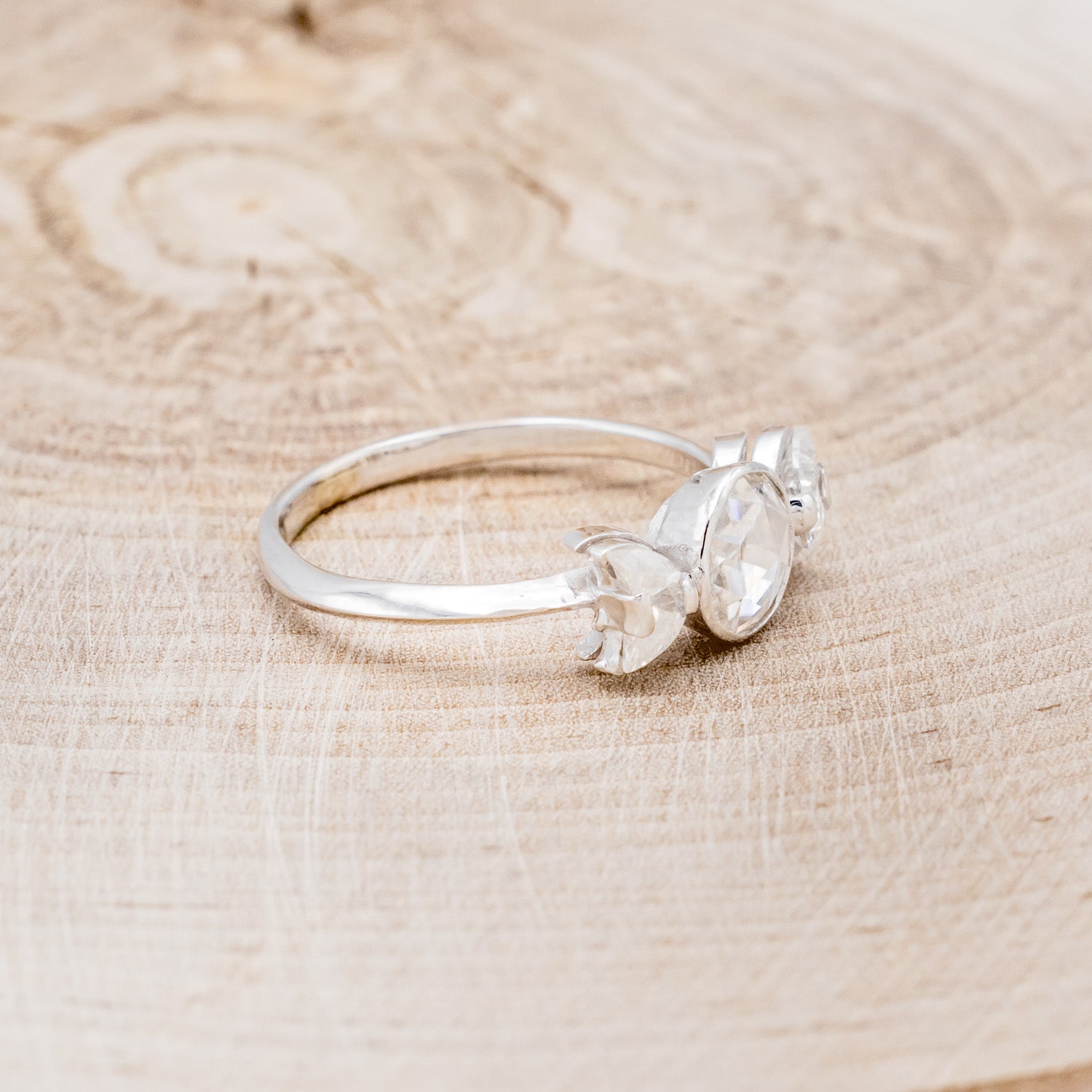 "CANDI" - TRIPLE MOON MOISSANITE ENGAGEMENT RING-2