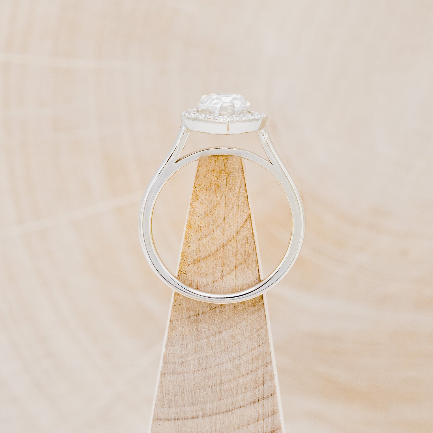 "ARABELLA" - PEAR-SHAPED MOISSANITE ENGAGEMENT RING WITH DIAMOND HALO-12