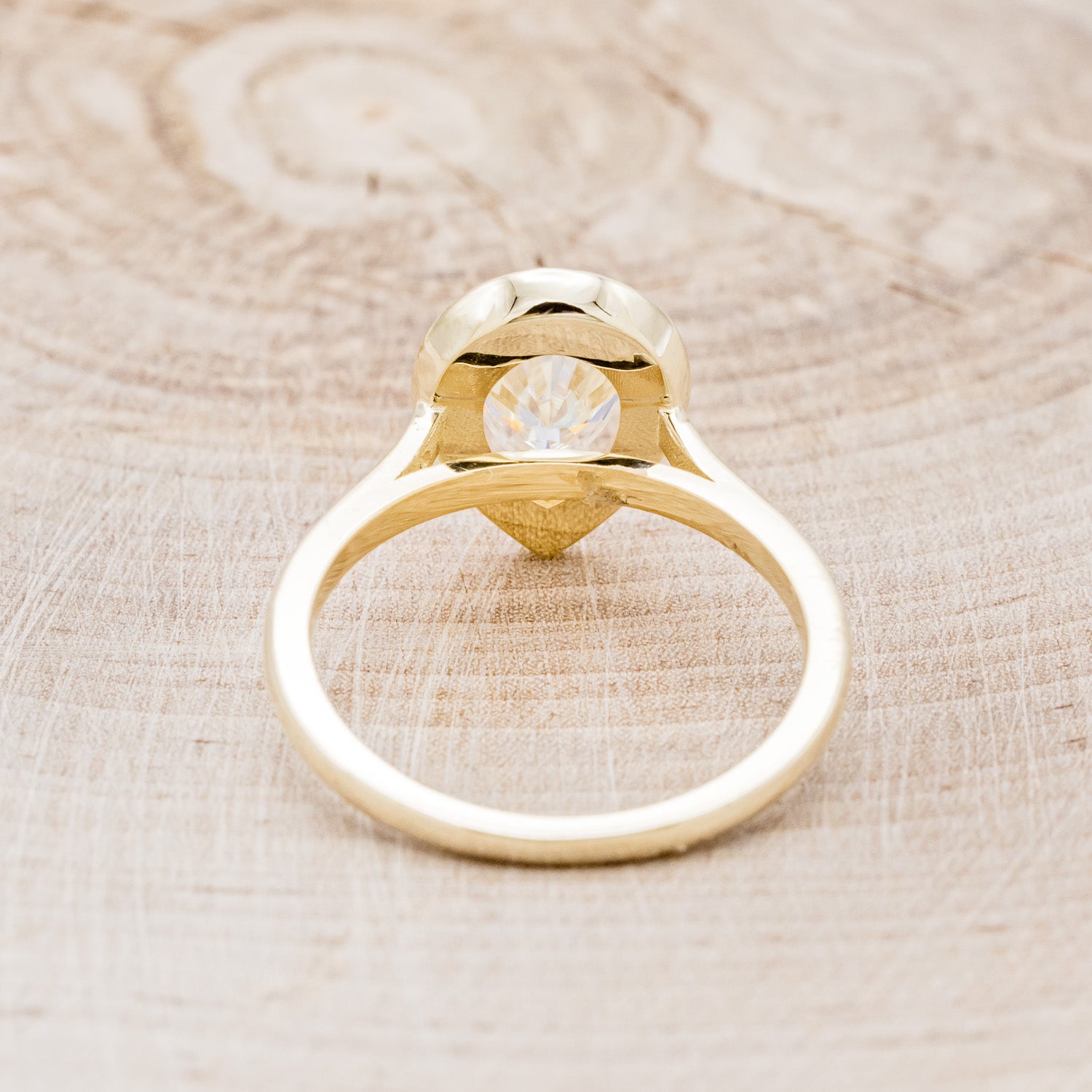 "ARABELLA" - PEAR-SHAPED MOISSANITE ENGAGEMENT RING WITH DIAMOND HALO-5