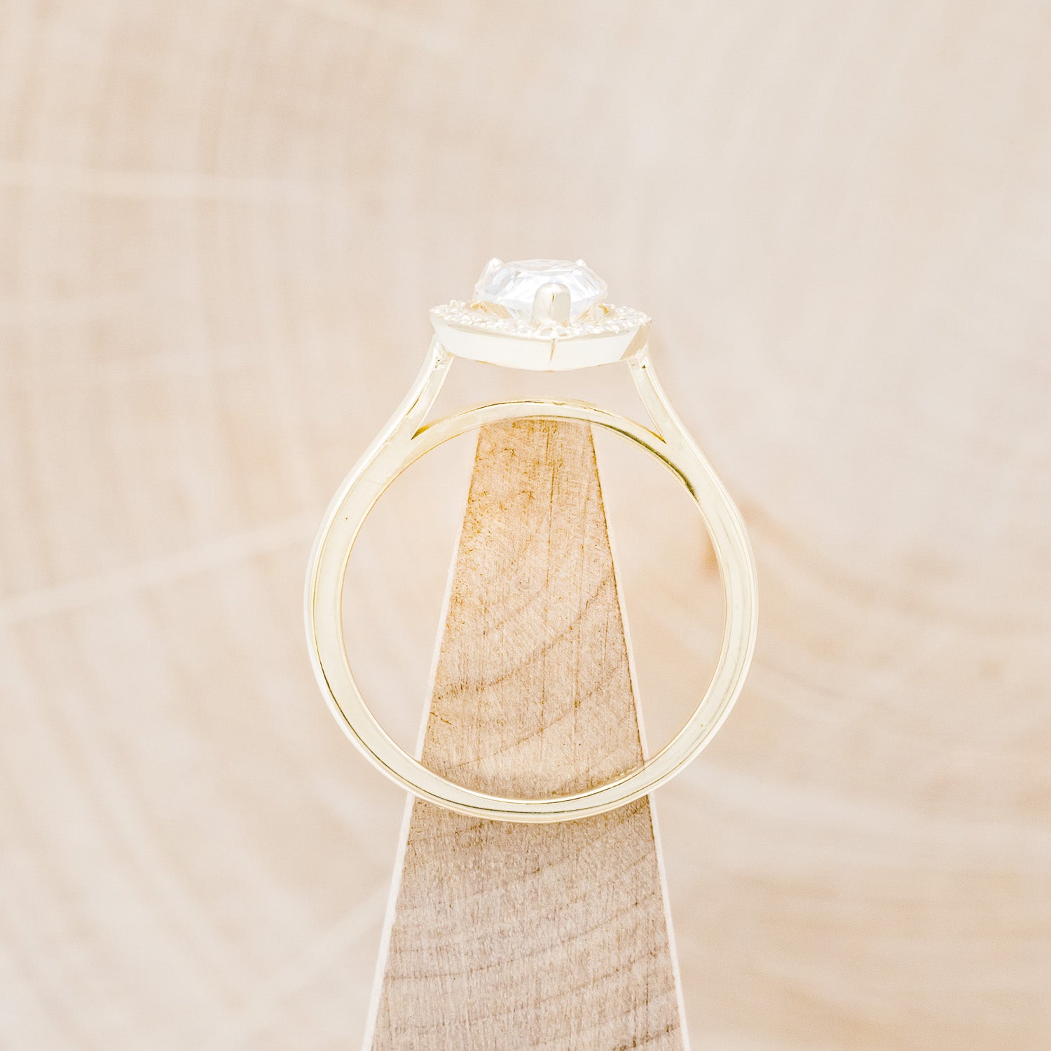 "ARABELLA" - PEAR-SHAPED MOISSANITE ENGAGEMENT RING WITH DIAMOND HALO-6