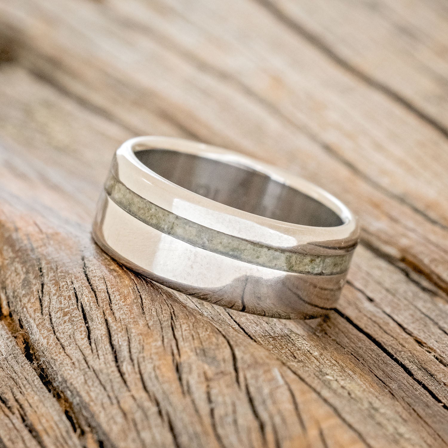 "VERTIGO" - MOLDAVITE WEDDING BAND-2