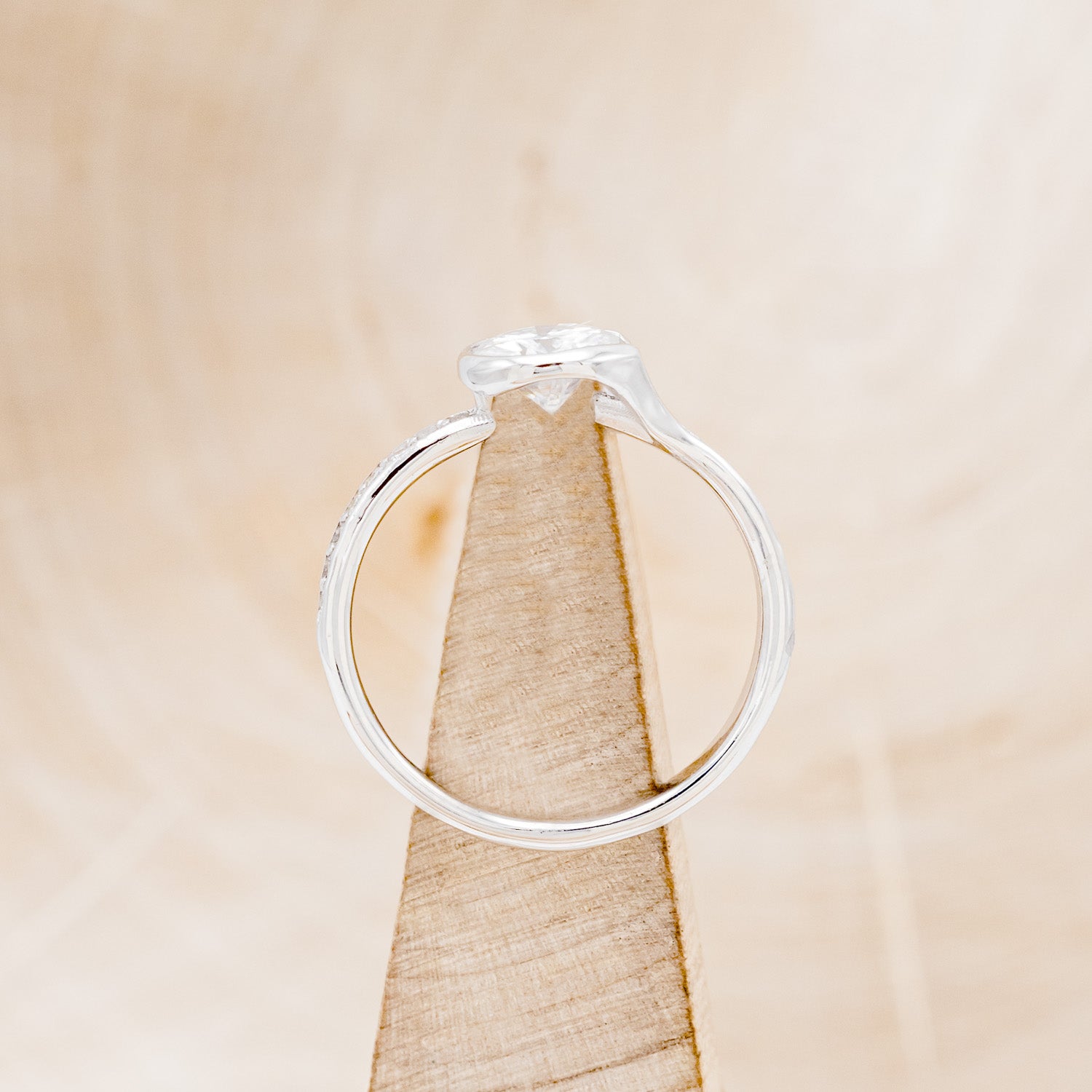 BEZEL SET MOISSANITE ENGAGEMENT RING WITH DIAMOND ACCENTS-6