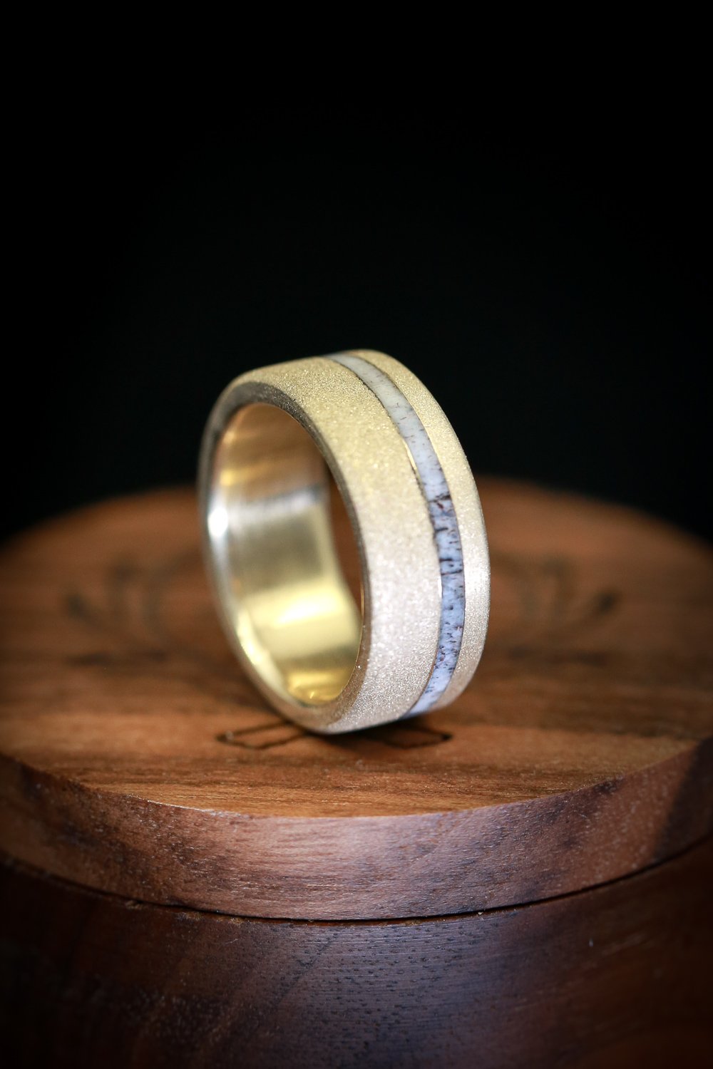 "VERTIGO" - ANTLER WEDDING BAND WITH SANDBLASTED FINISH-10