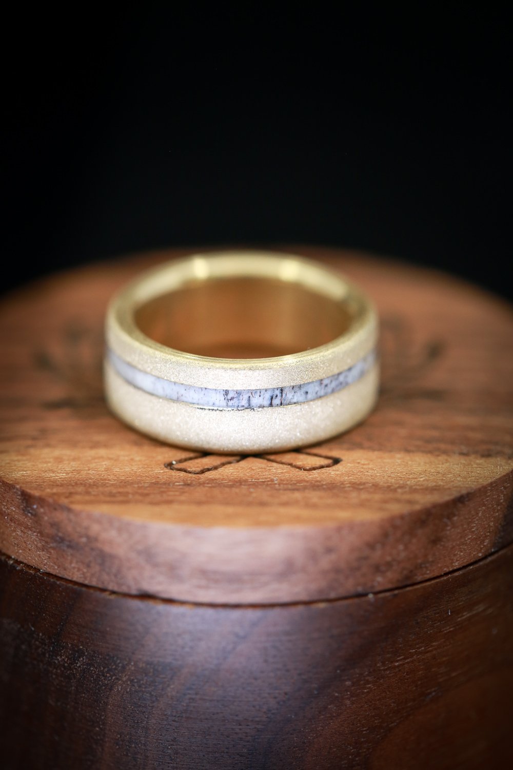"VERTIGO" - ANTLER WEDDING BAND WITH SANDBLASTED FINISH-11