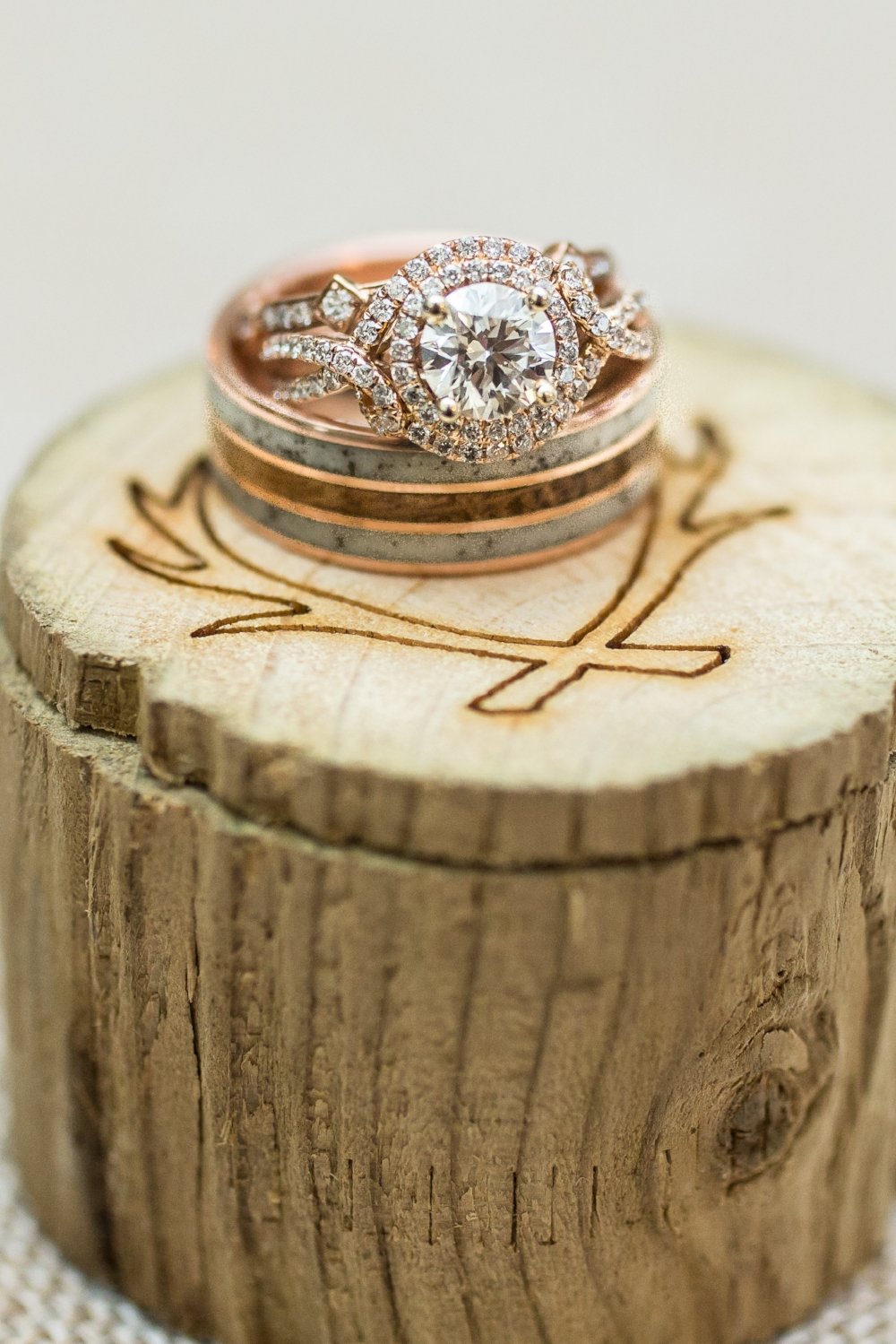 "RIO" - WHISKEY BARREL OAK & ANTLER WEDDING RING-8