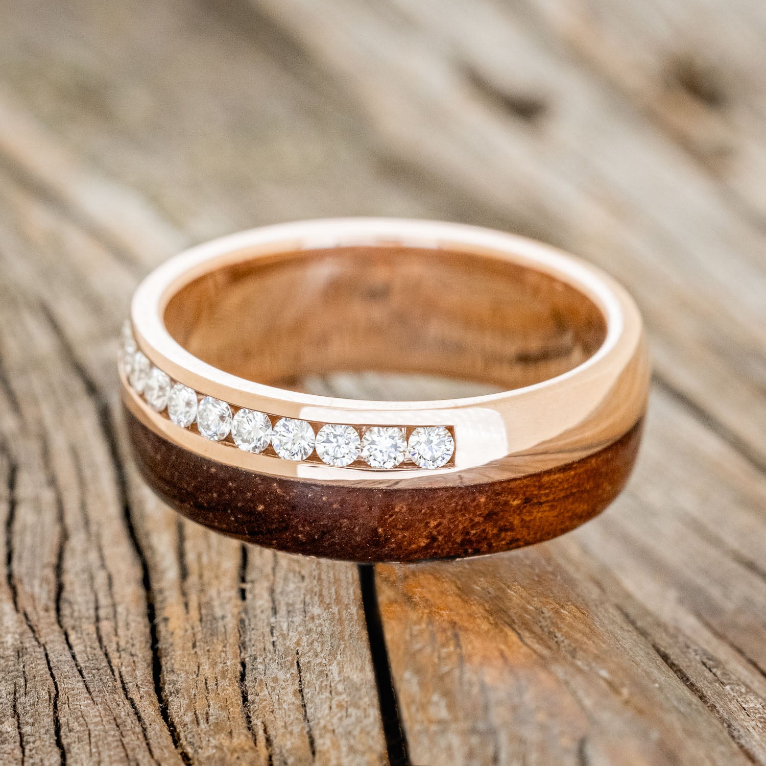KOA WOOD & DIAMONDS WEDDING BAND-7