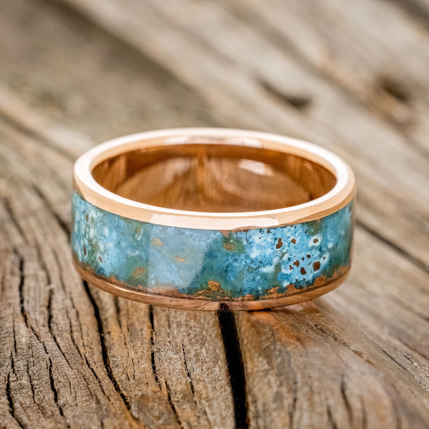 "RAINIER" - PATINA COPPER WEDDING BAND-8