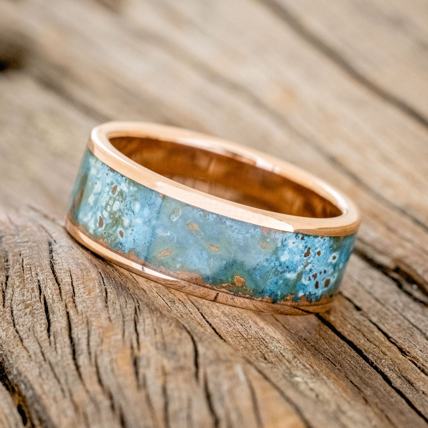 "RAINIER" - PATINA COPPER WEDDING BAND-9
