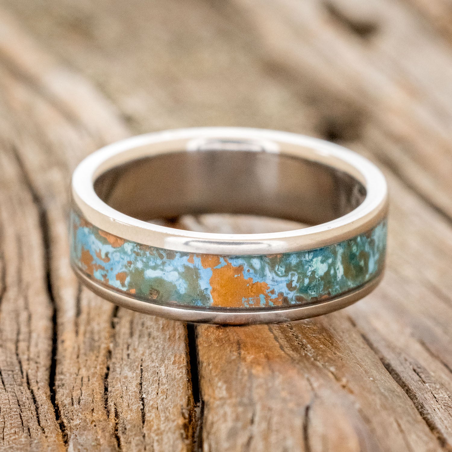 "RAINIER" - PATINA COPPER WEDDING BAND-3