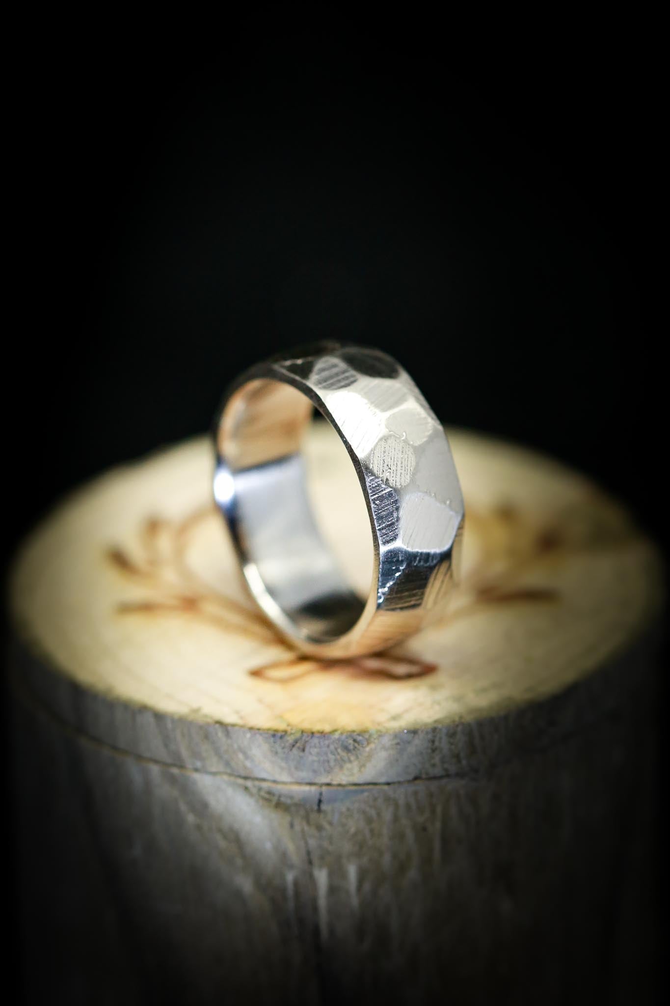 14K FACETED GOLD BAND IN RAW FINISH-5