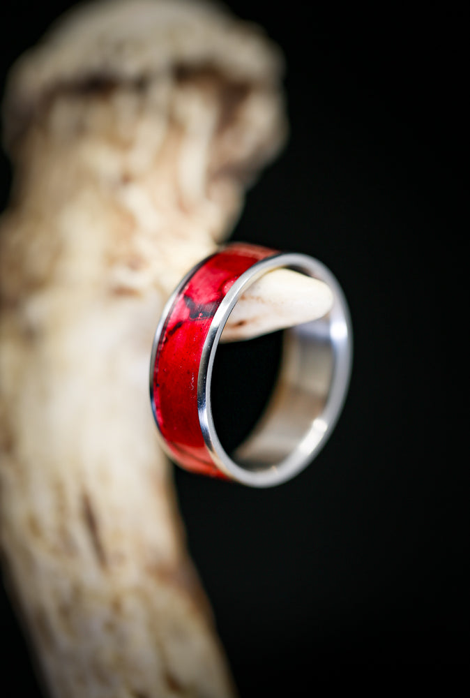 "RAINIER" - RED PATINA COPPER WEDDING BAND-4