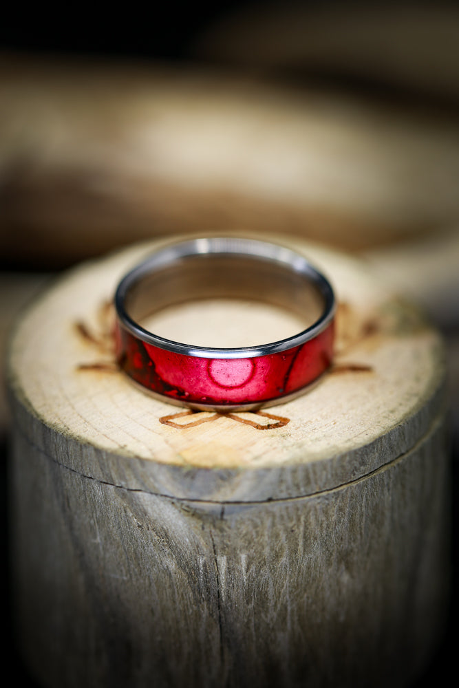 "RAINIER" - RED PATINA COPPER WEDDING BAND-6