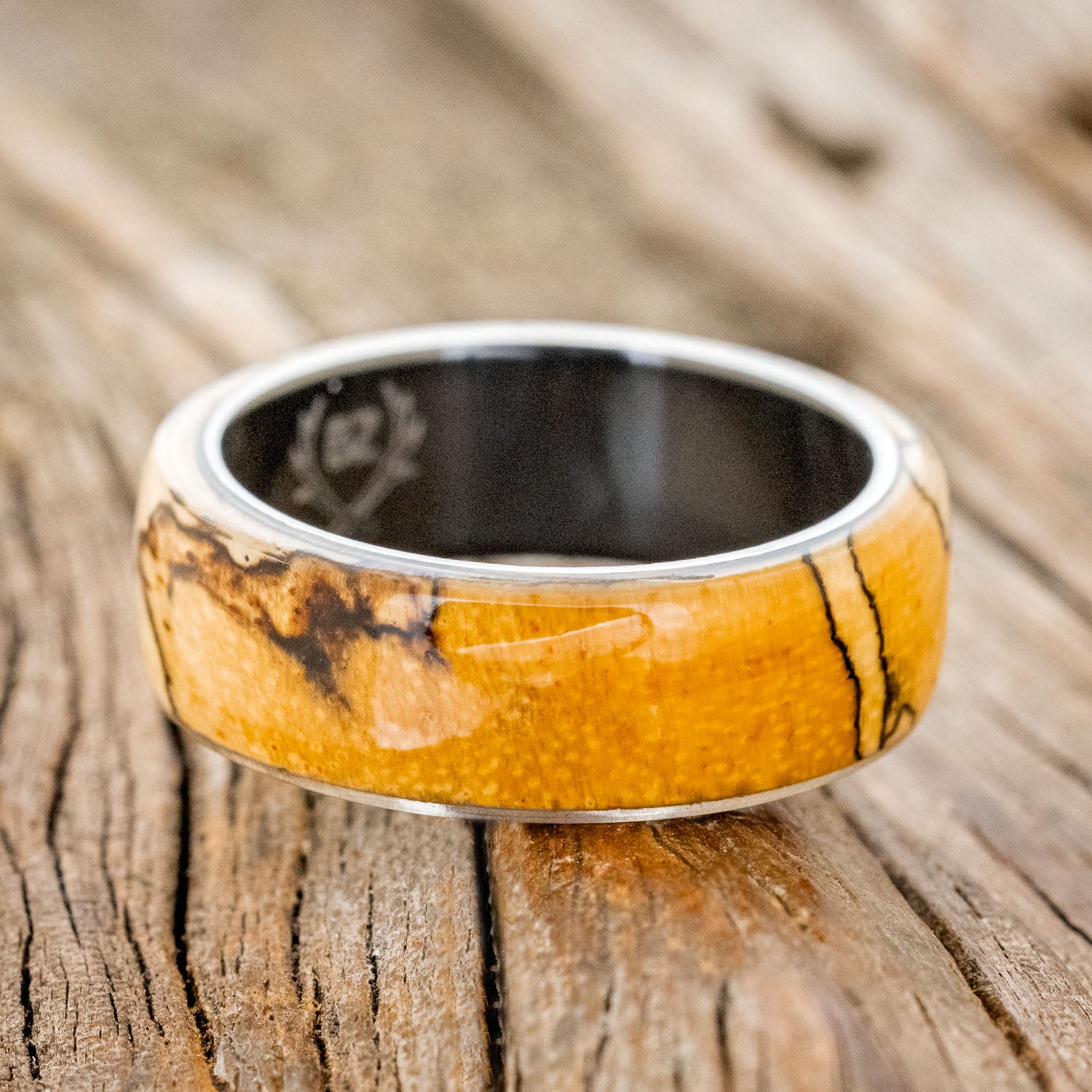 "HAVEN" - SPALTED MAPLE WEDDING RING-9