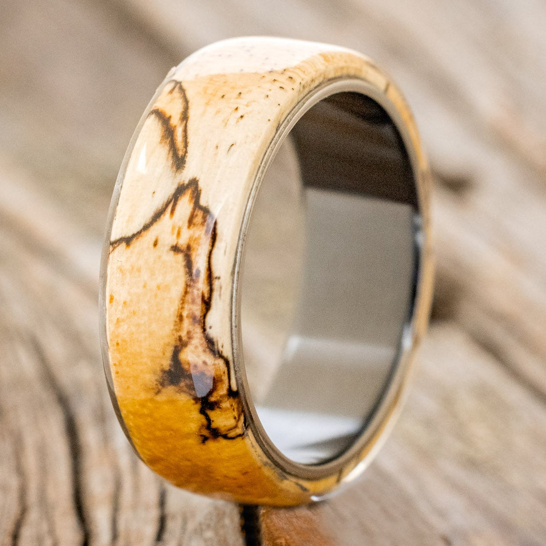 "HAVEN" - SPALTED MAPLE WEDDING RING-7