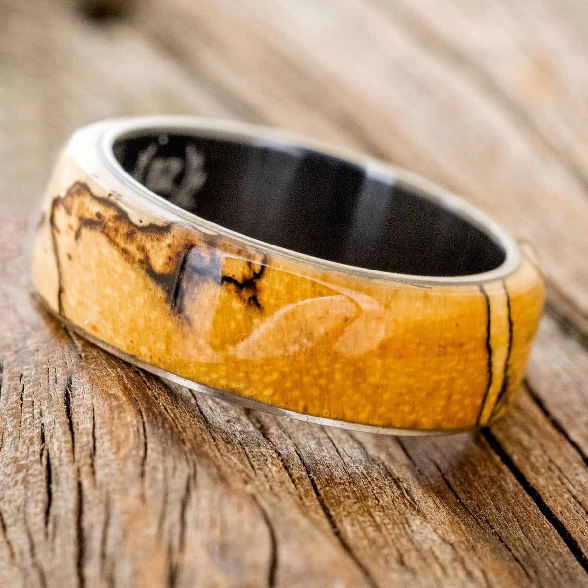 "HAVEN" - SPALTED MAPLE WEDDING RING-8
