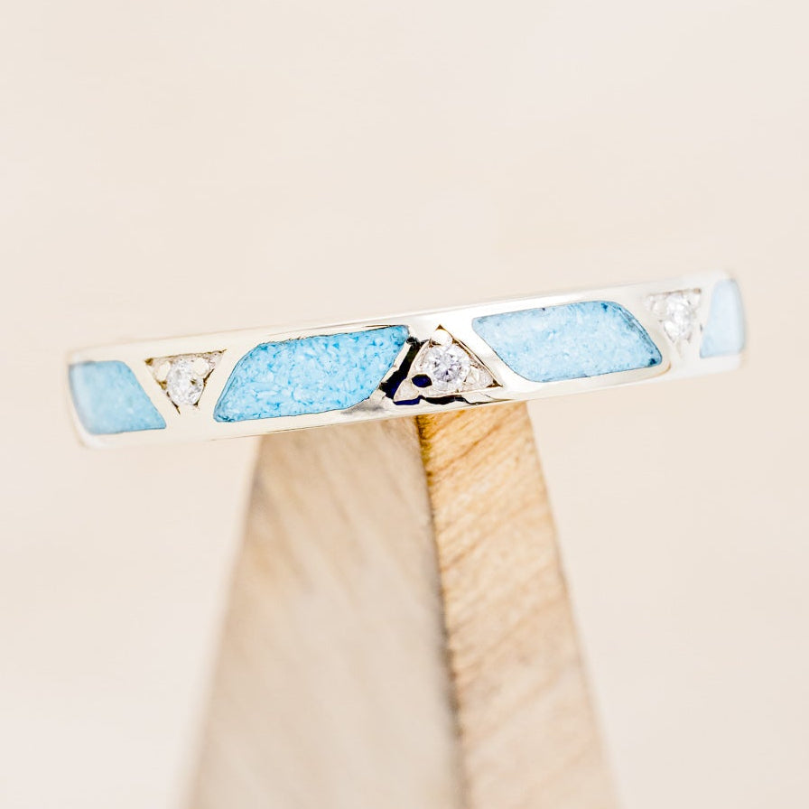 TURQUOISE STACKER WITH DIAMOND ACCENTS-4
