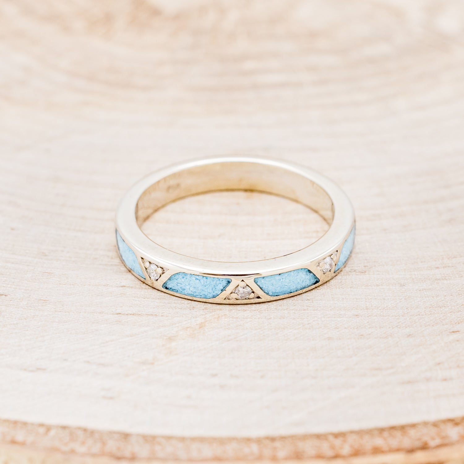 TURQUOISE STACKER WITH DIAMOND ACCENTS-5