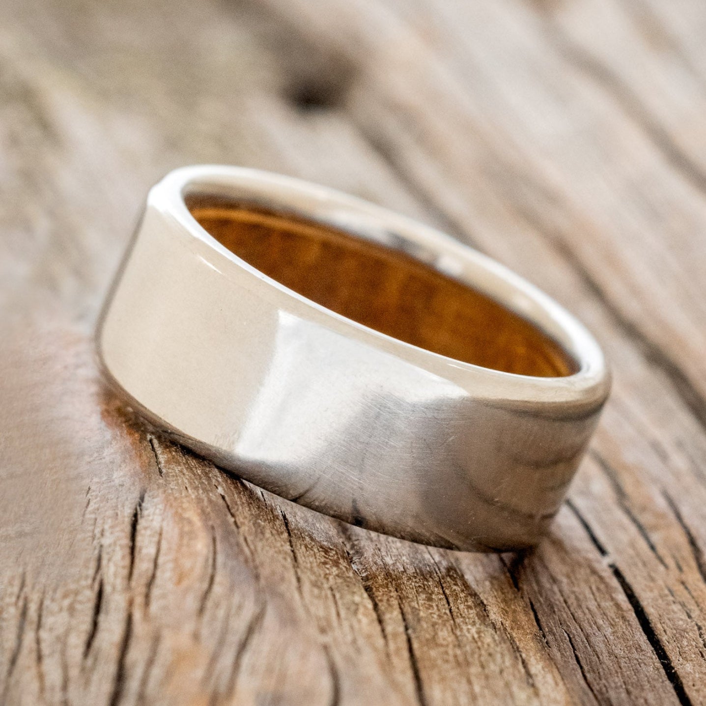 WHISKEY BARREL LINED WEDDING BAND-5