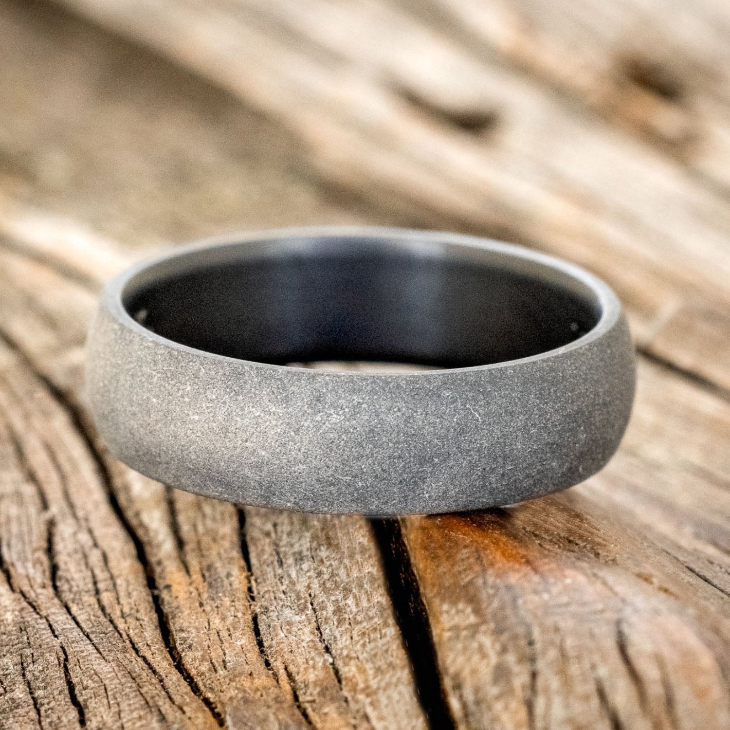 DOMED PROFILE WEDDING BAND WITH SANDBLASTED FINISH-6