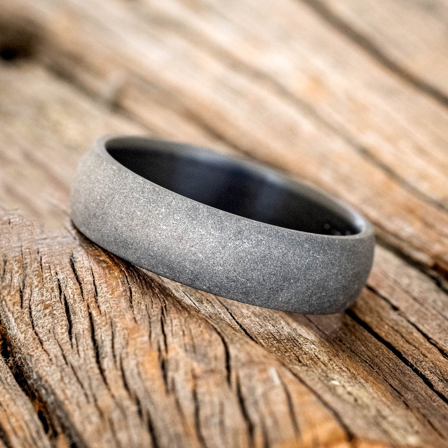 DOMED PROFILE WEDDING BAND WITH SANDBLASTED FINISH-5
