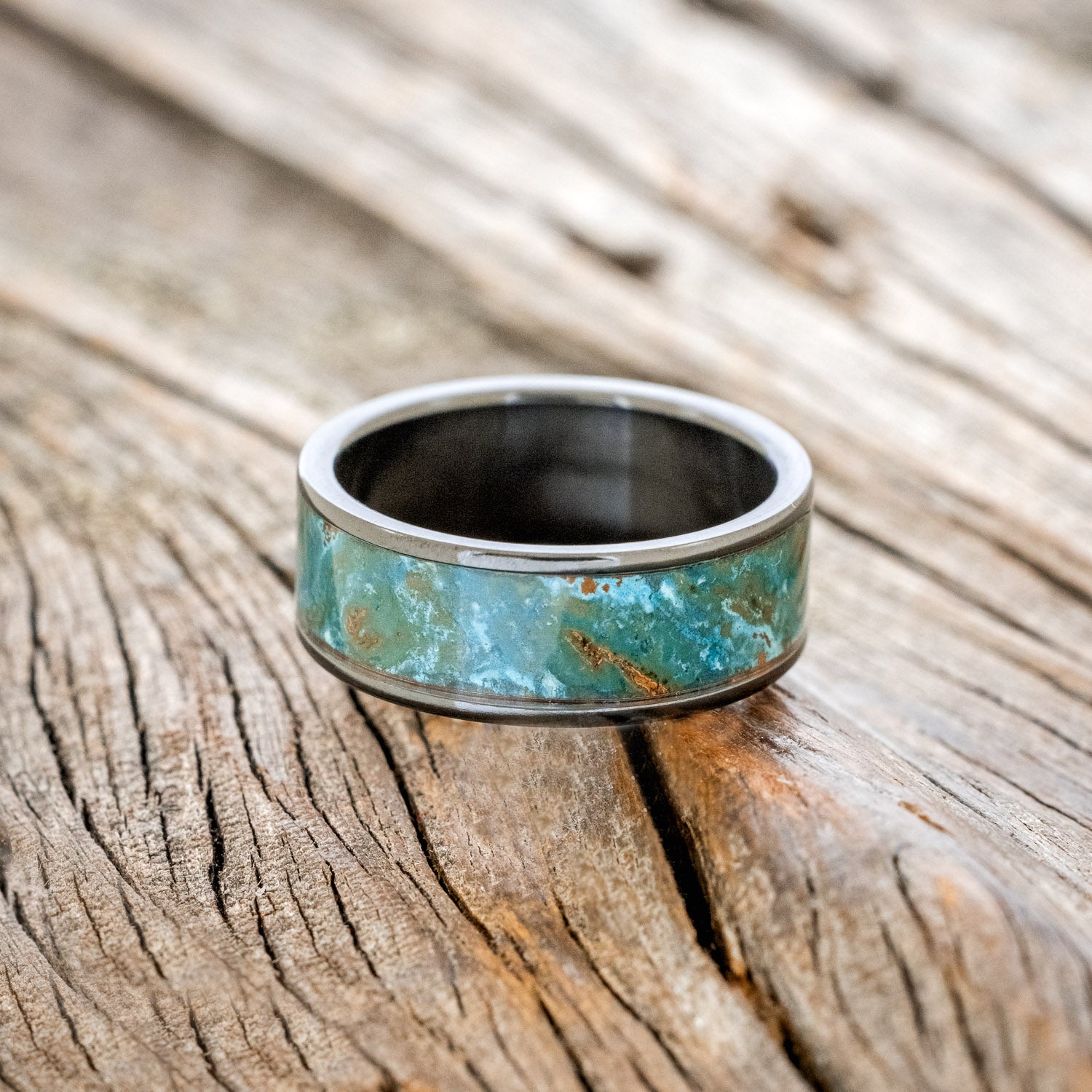 "RAINIER" - PATINA COPPER WEDDING BAND-3