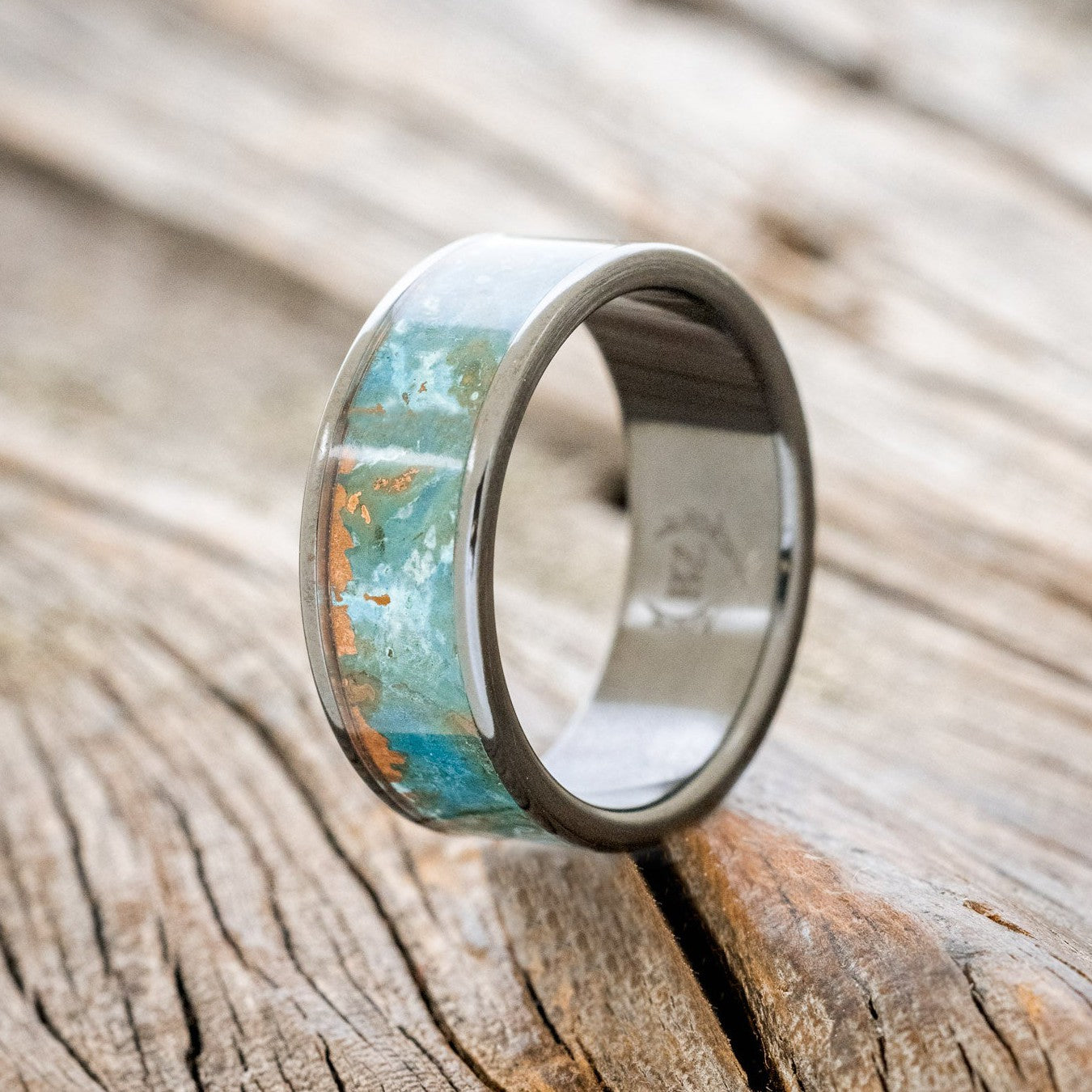 "RAINIER" - PATINA COPPER WEDDING BAND-1