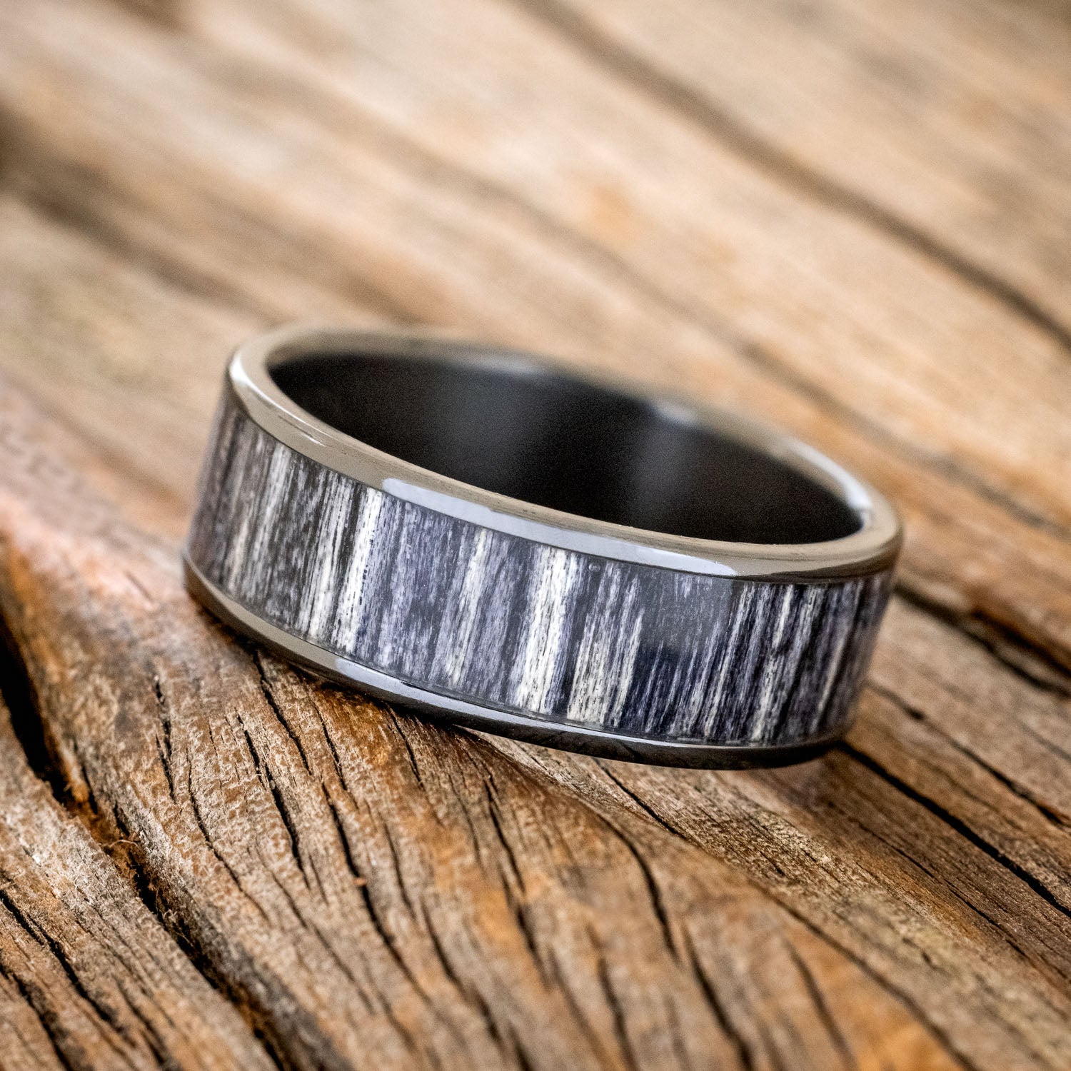 "RAINIER" - GREY BIRCH WOOD WEDDING BAND-8
