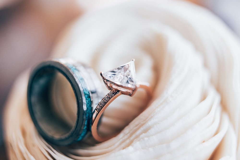 "PIPER" - TRILLION CUT MOISSANITE ENGAGEMENT RING WITH DIAMOND ACCENTS-18