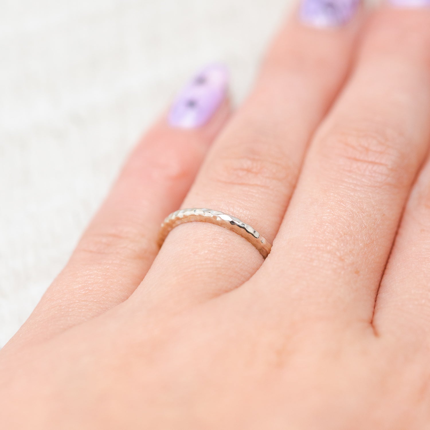 DAINTY GOLD STACKING RING WITH HAMMERED FINISH-10