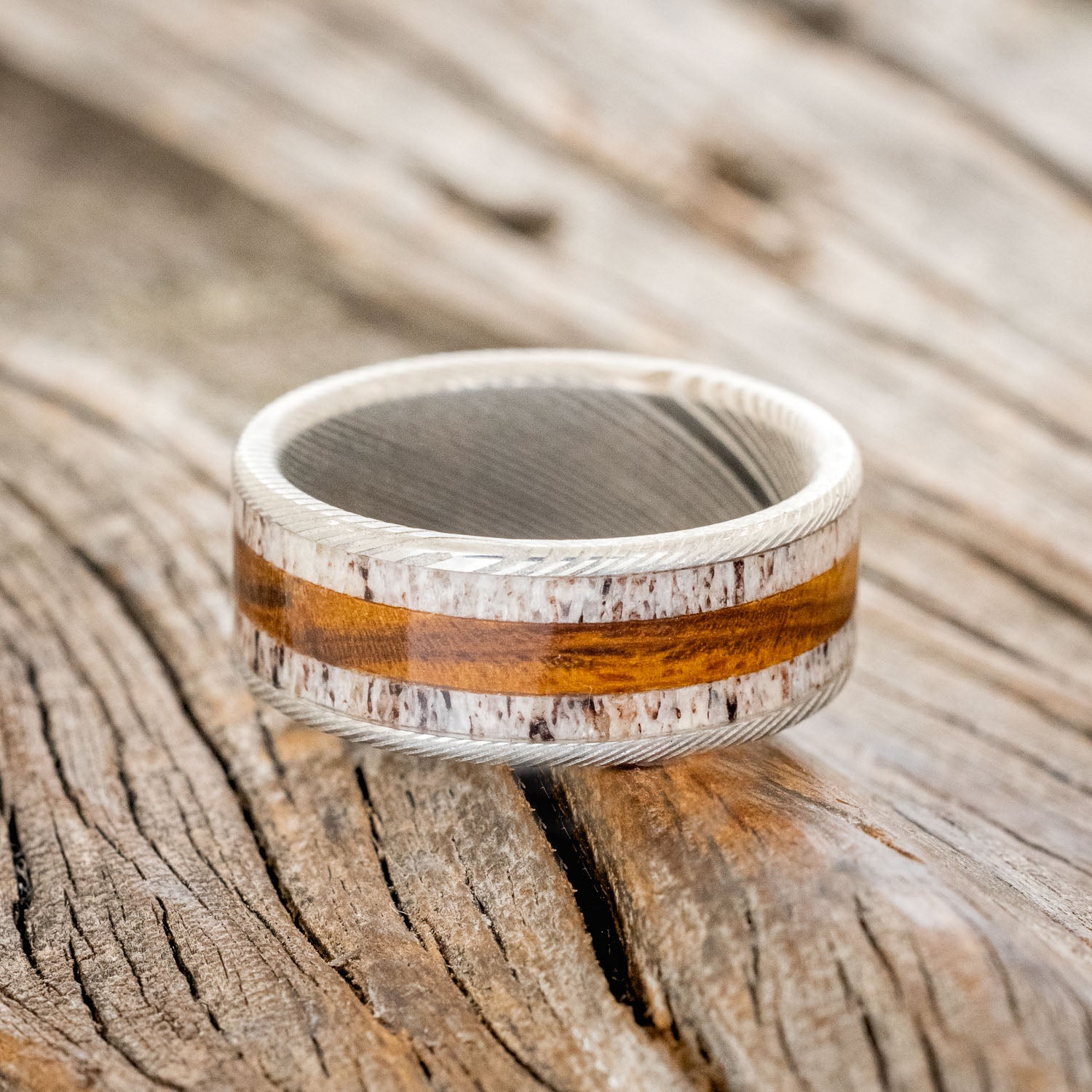 "RAINIER" - ANTLER & IRONWOOD WEDDING BAND-10