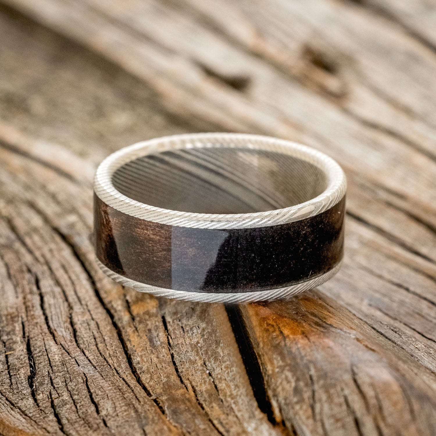 "RAINIER" - DARK MAPLE WOOD WEDDING RING-12