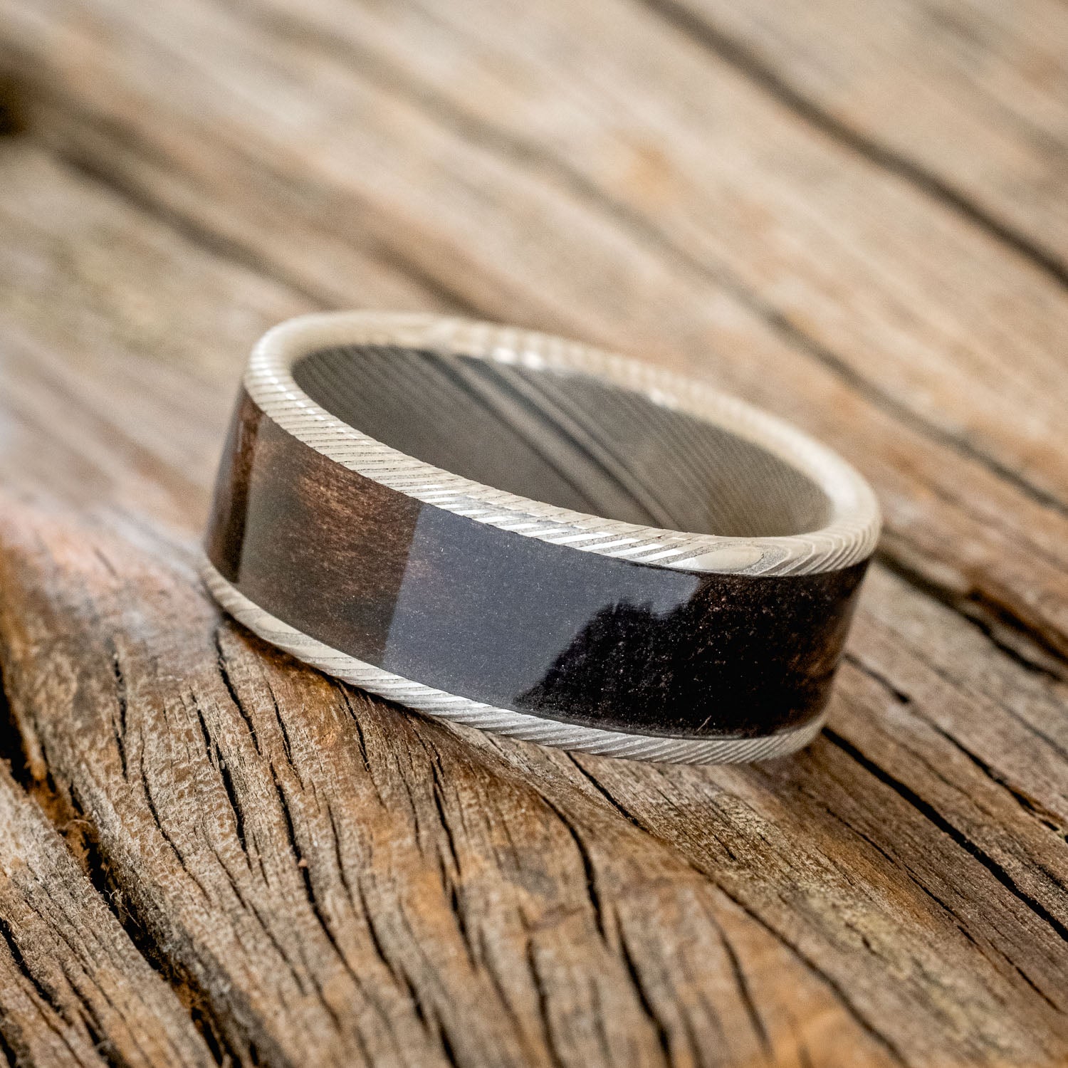 "RAINIER" - DARK MAPLE WOOD WEDDING RING-11