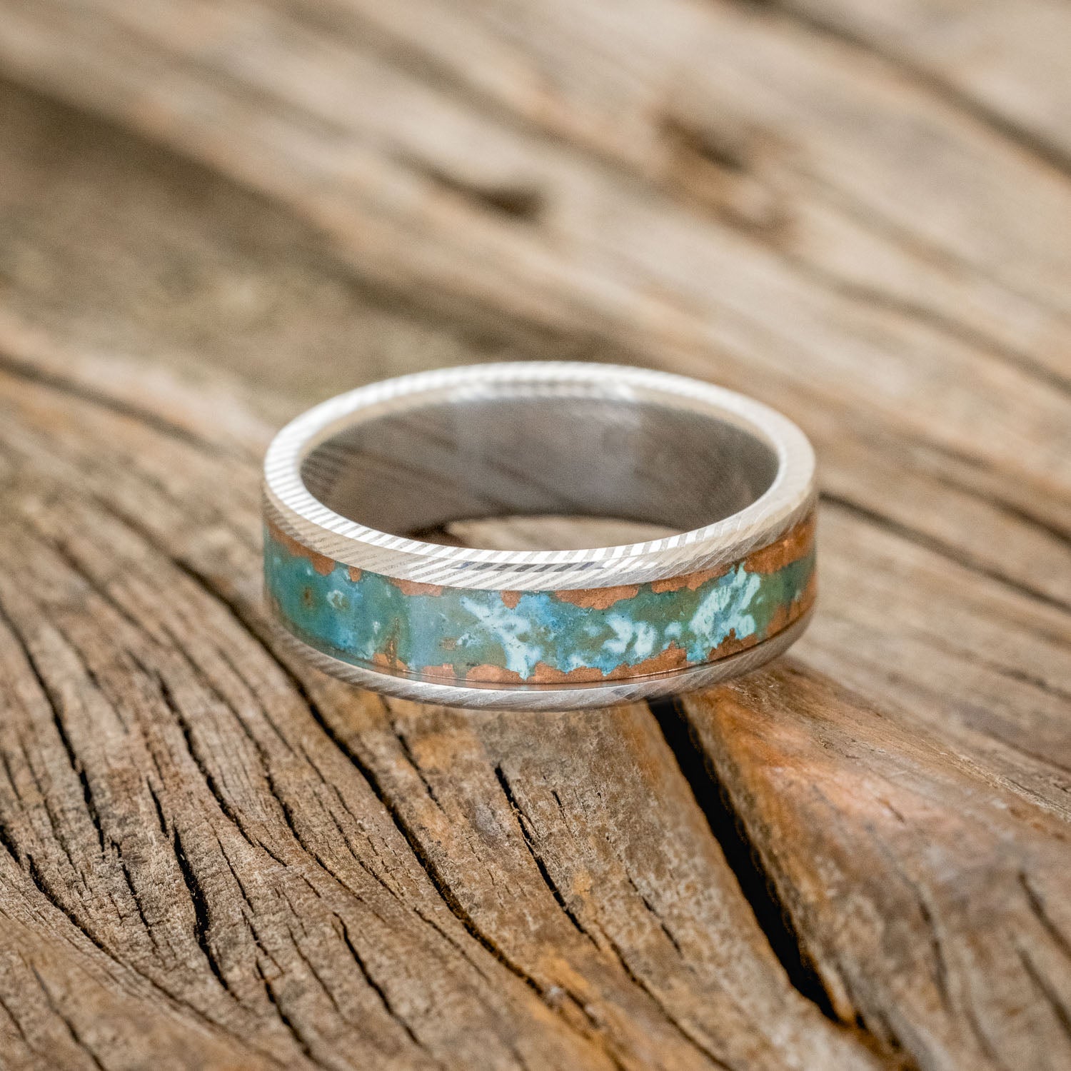 "RAINIER" - PATINA COPPER WEDDING BAND-9