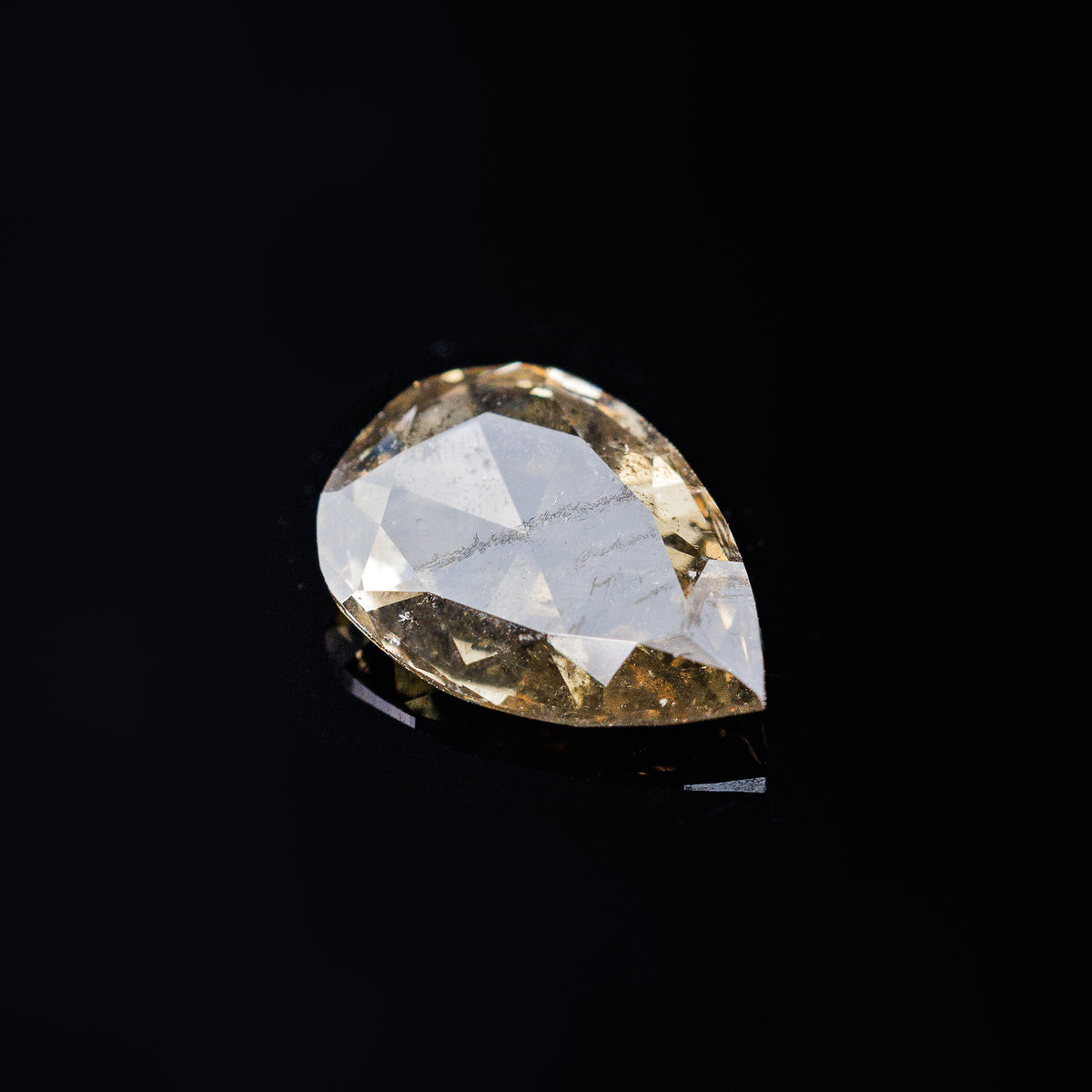 "DE LA MARNE" - PEAR DOUBLE CUT CHAMPAGNE SALT & PEPPER DIAMOND-6
