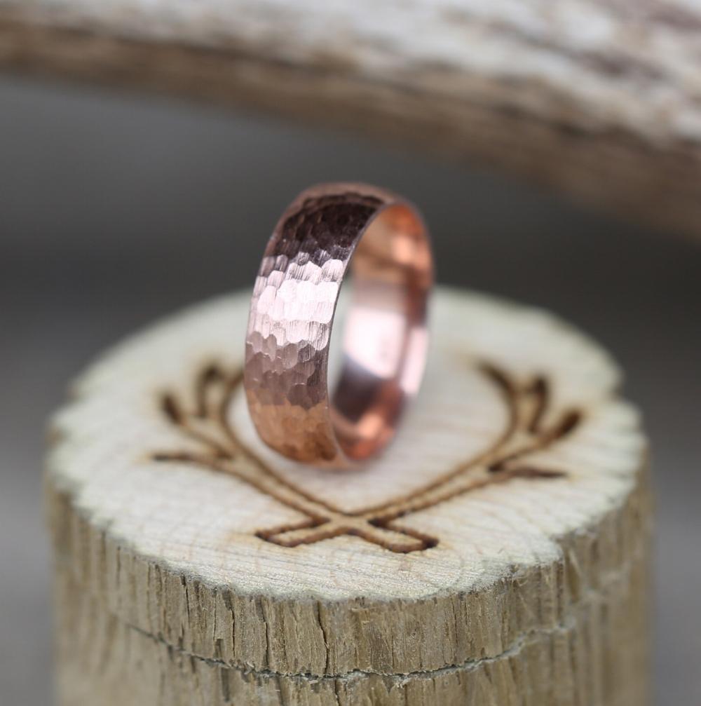 DOMED PROFILE WEDDING BAND WITH HAMMERED FINISH-17