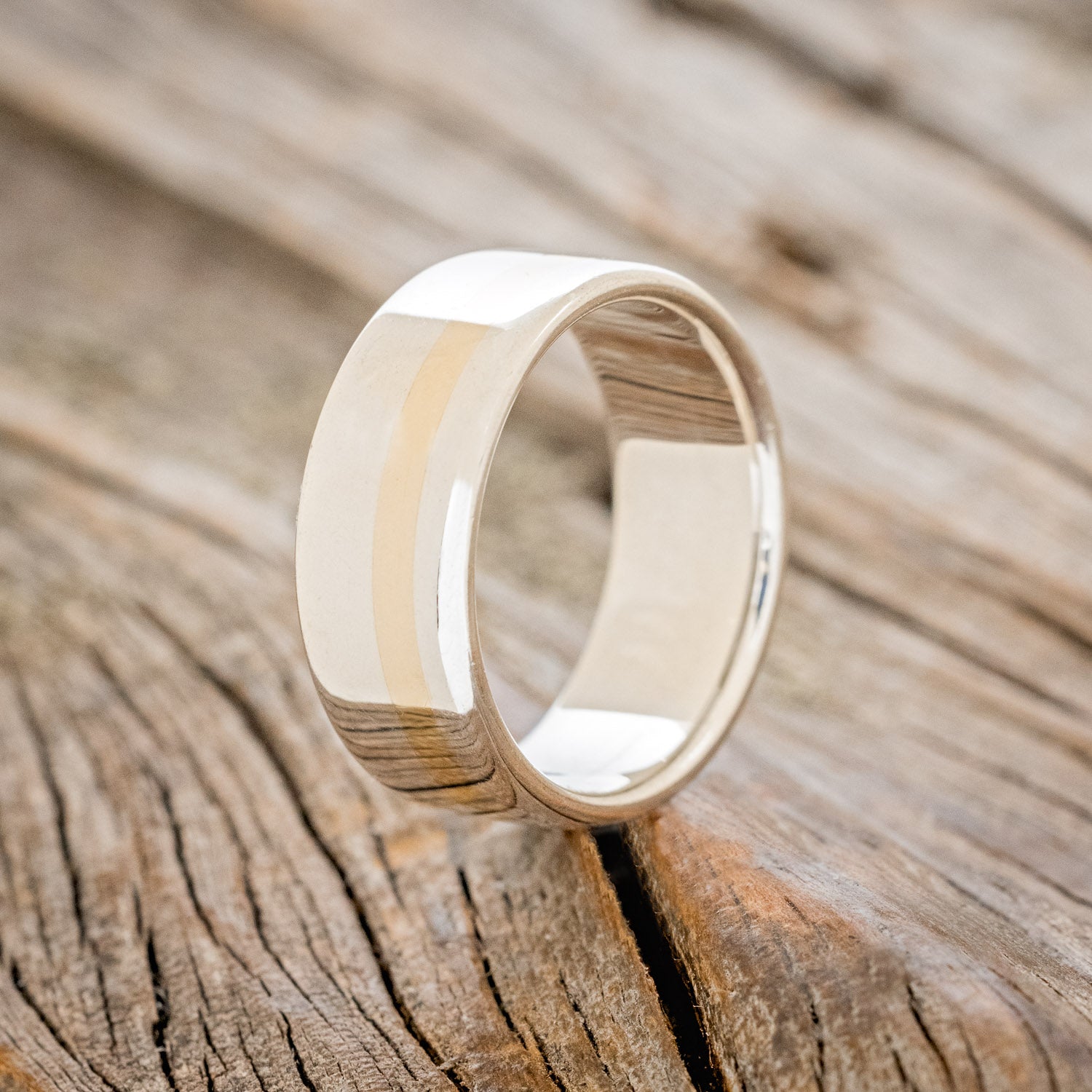 "VERTIGO" - 14K GOLD INLAY WEDDING RING-10
