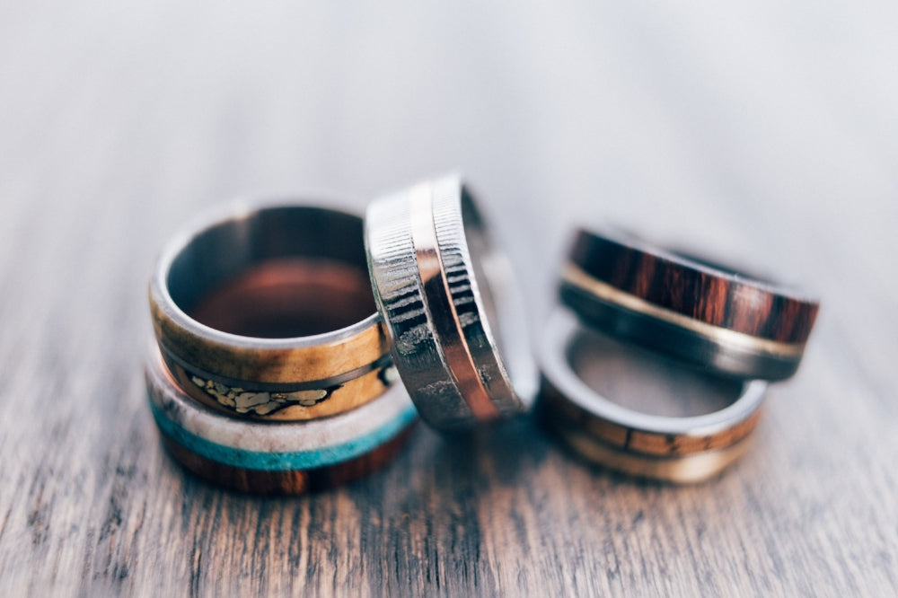 "VERTIGO" - 14K GOLD INLAY WEDDING RING-10